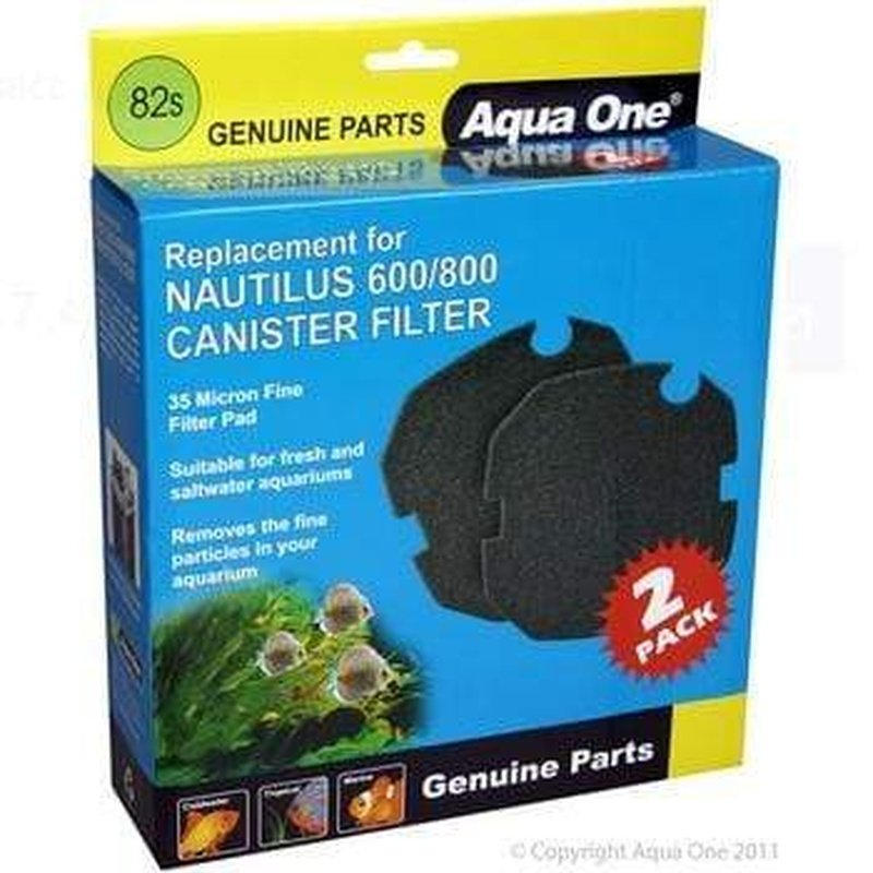 Aqua One Sponge 35ppi 2-Pack for Nautilus 600/800 & Brilliance 80 Aquariums - High-Quality Filter Media for Crystal Clear Water - Perfect for Freshwater and Saltwater Fish Tanks