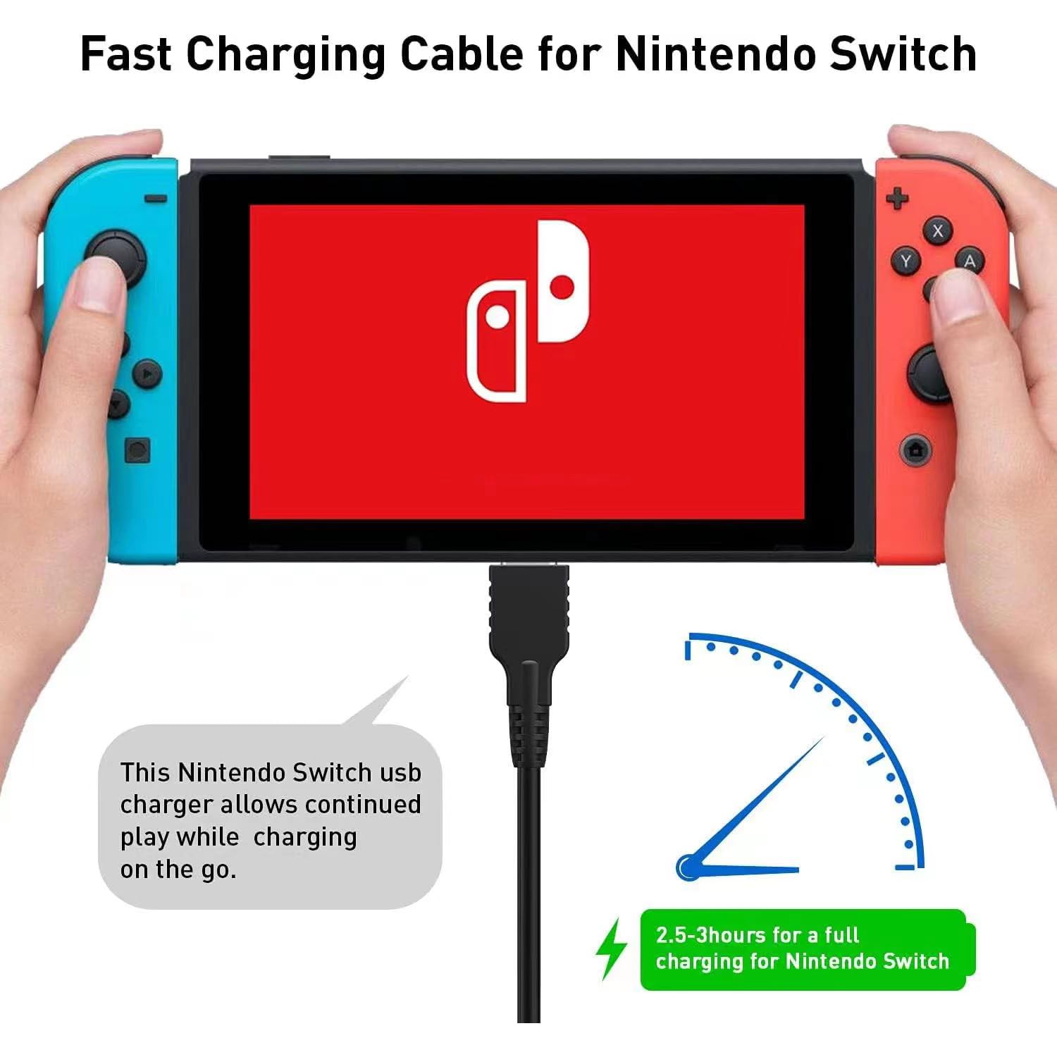 Premium RONVEI 10FT Charger Cable for PS4, PS5, Xbox Series & Switch Controllers - Fast Charging Micro USB & USB-C Cord - Durable Gaming Accessories for Playstation, Xbox & Nintendo (Black) - Perfect for Long Gaming Sessions & Multi-Device Charging