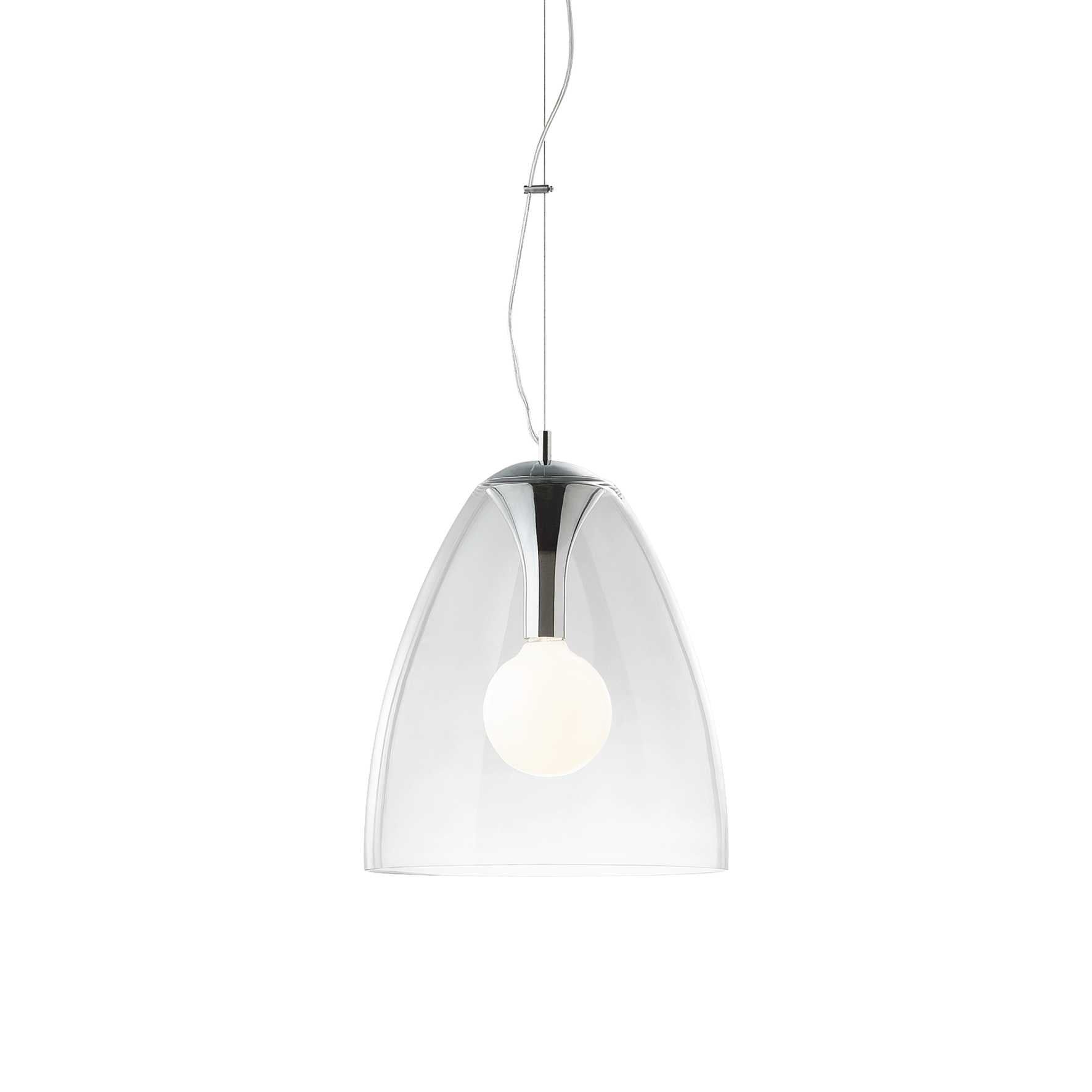 Audi 20 Pendant Ceiling Light with Clear Finish - Modern Crystal Glass Hanging Lamp for Dining Room, Kitchen Island & Bedroom Lighting