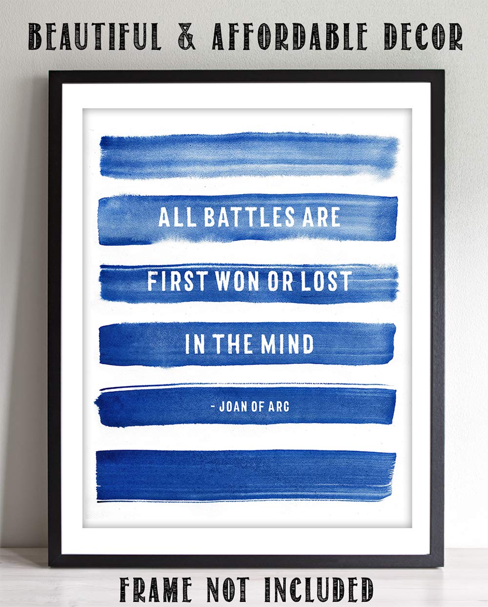 TJ Originals - Joan of Arc Christian Bible Quote Wall Art Print 11x14, Inspirational Scripture Decor for Home & Office, Motivational Gift for Family & Friends (Blue Stripes) | Perfect for Living Room, Bedroom & Faith-Based Spaces