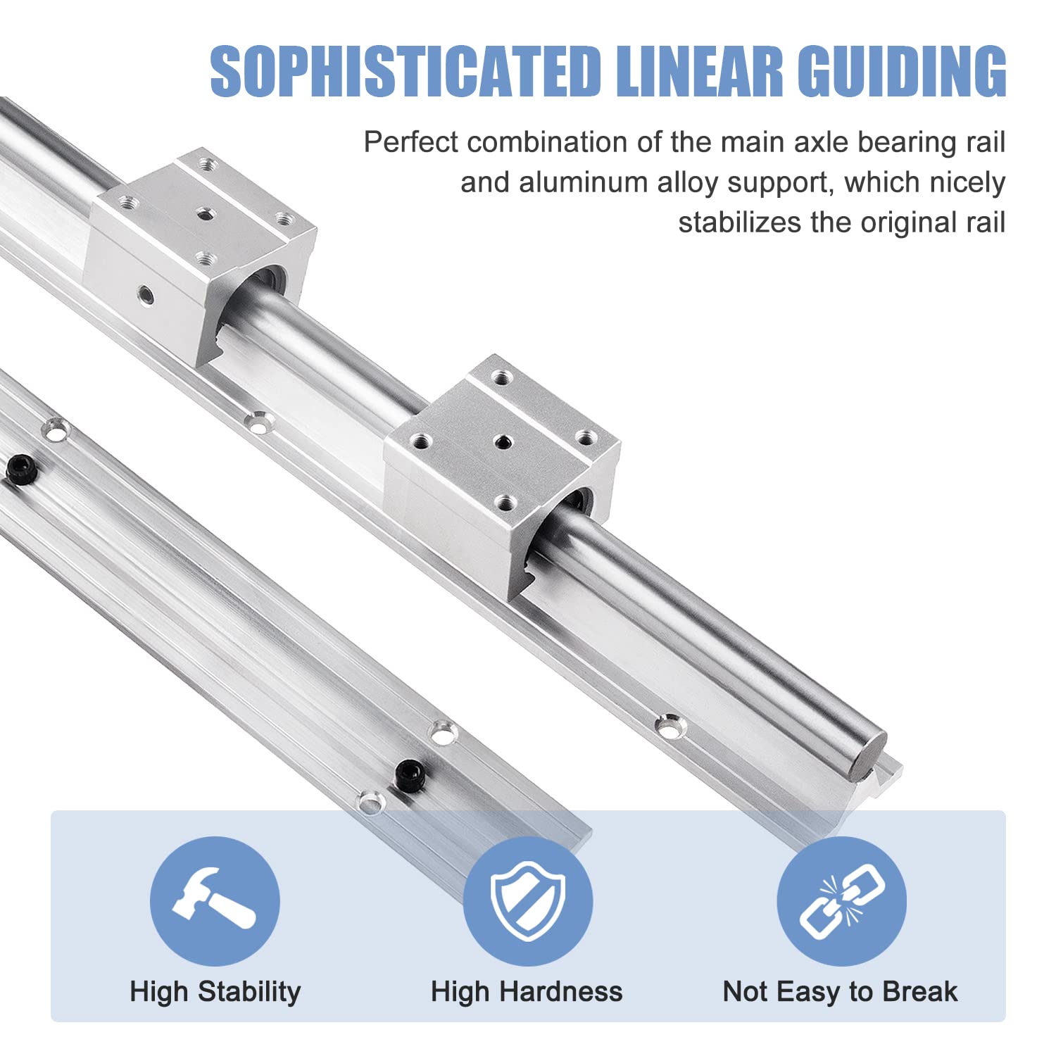 CNCCANEN SBR25 Linear Rail 1200mm with 4Pcs SBR25UU Bearing Blocks - High Precision Guide Rails for CNC Machines, 3D Printers, Laser Cutters & DIY Projects (T37P7052L136T) - Perfect for Smooth Motion Control in Automation & Robotics