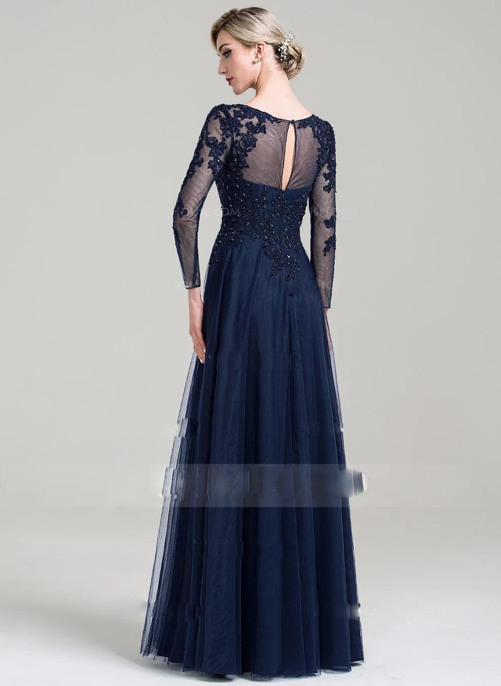 Elegant Tulle Scoop Neck Mother of Bride Dress with Sparkling Sequins - Perfect for Weddings, Formal Events & Special Occasions