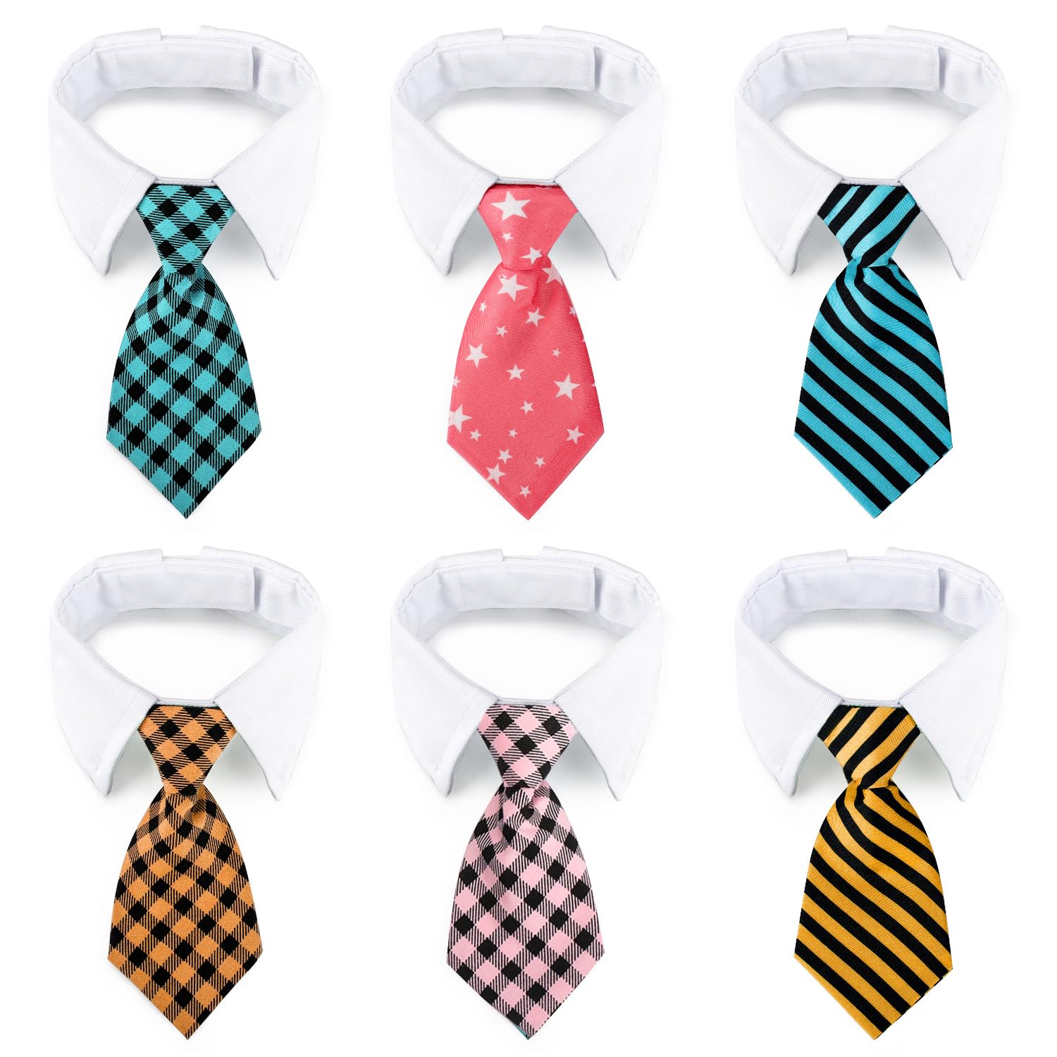 Segarty 6-Piece Adjustable Dog Neck Ties Set - Formal Striped Bow Ties for Small & Medium Dogs & Cats - Perfect for Weddings, Birthdays & Special Occasions - Ideal Pet Tuxedo Accessories for Puppy Boy Gifts