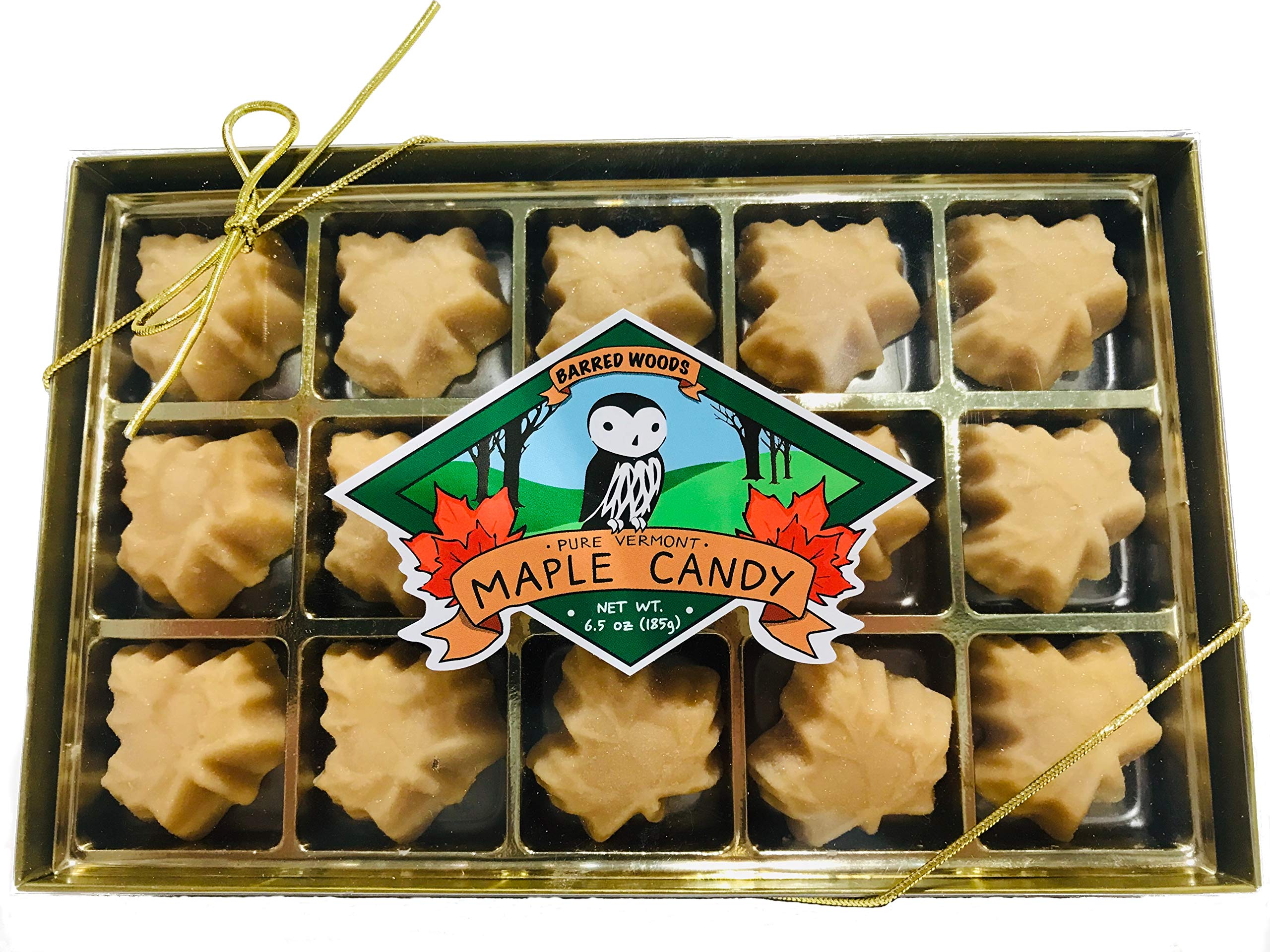 Organic Vermont Maple Leaf Candy - Pure Barred Woods Maple Sugar Candy, 6.5 oz Gift Box - Perfect for Gifts, Desserts & Holiday Treats