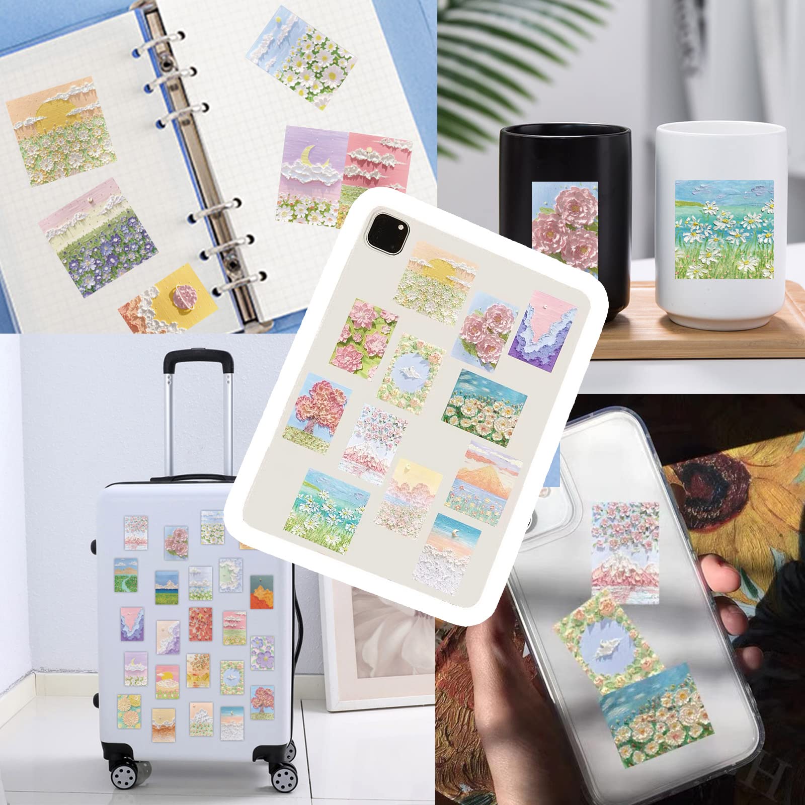 50 Pcs Waterproof Nature Landscape Stickers - Aesthetic Vinyl Decals for Water Bottles, Laptops, Luggage & Phone Cases - Scrapbook Stickers for Adults, Teens & Kids - Perfect for DIY Crafts, School Projects & Personalizing Belongings