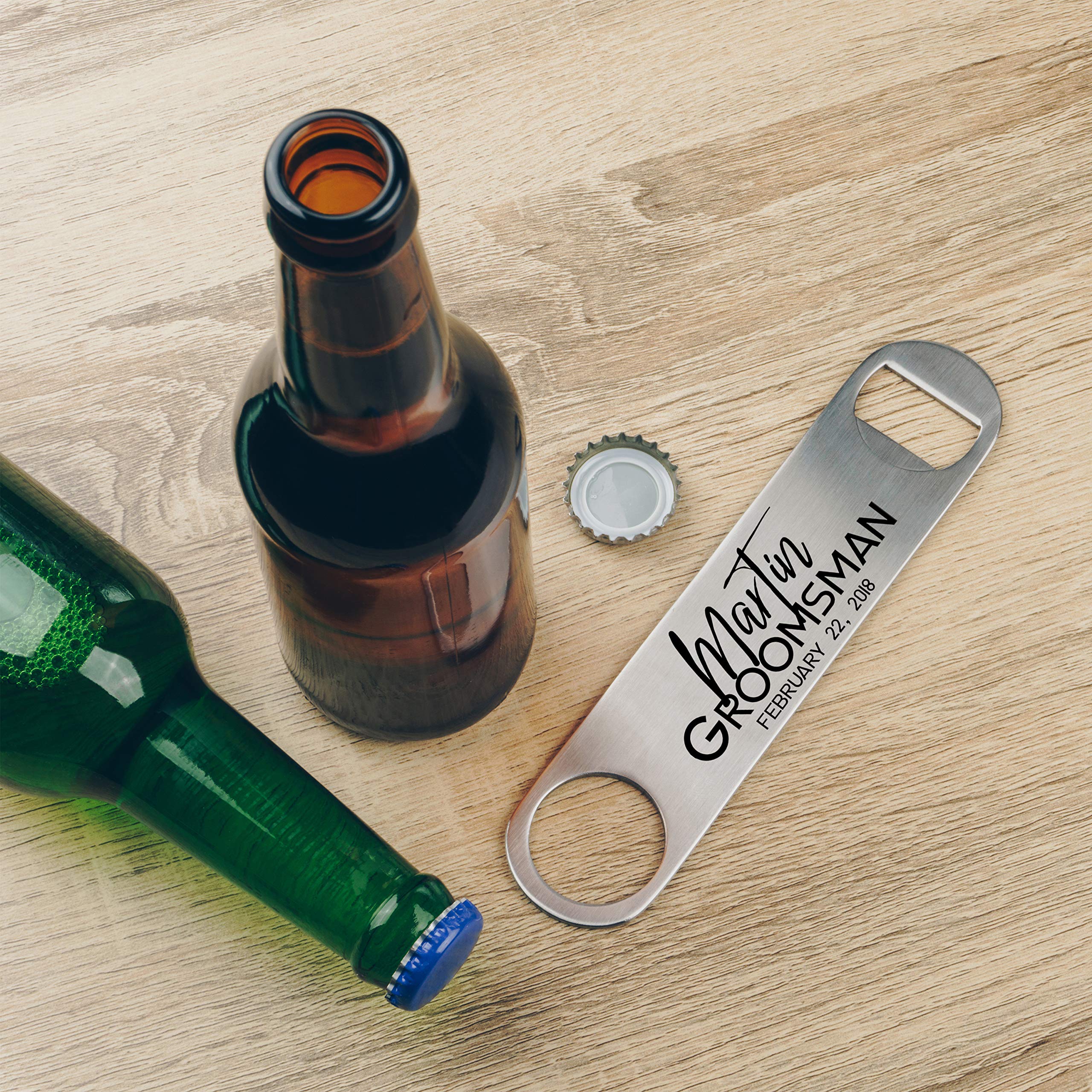 Personalized Stainless Steel Bottle Openers Set of 6 - Unique Groomsmen & Bridesmaid Gifts for Weddings - Best Man, Bachelor Party & Bridal Shower Accessories - Perfect for Wedding Celebrations, Anniversary Gifts & Party Favors