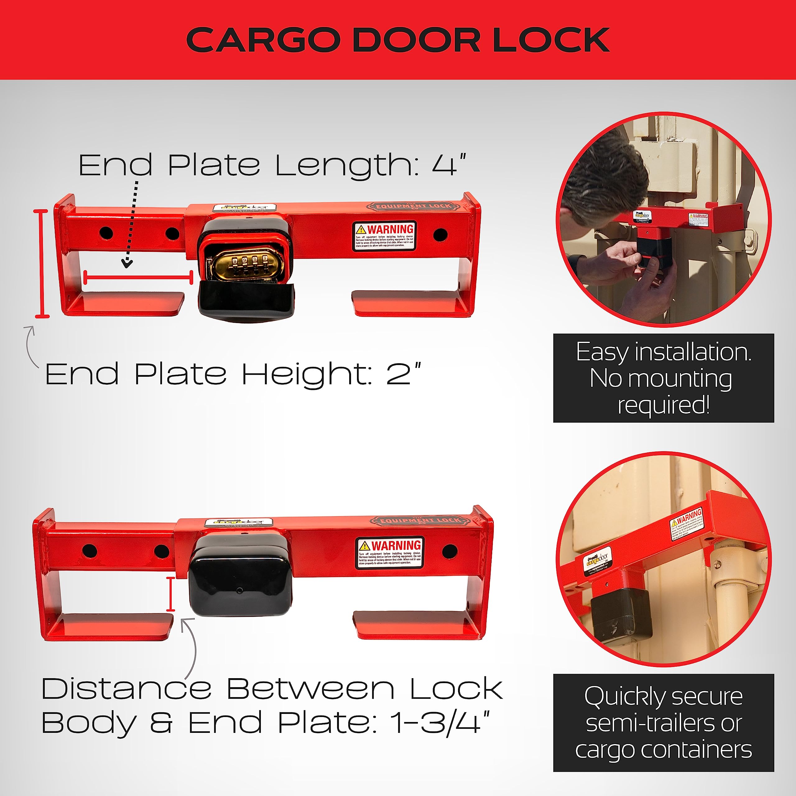 Heavy Duty Semi Trailer Cargo Door Lock - Maximum Security Powder Coated Steel Combination Lock for Truck & Trailer Accessories | Secure Loading Docks, Transport Security & Fleet Protection