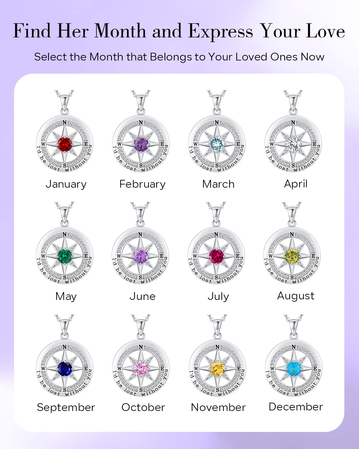 Elegant S925 Sterling Silver Compass Necklace for Women - 18K Gold Plated Jewelry Gift for Wife, Girlfriend, Anniversary, Birthday & Valentine's Day - Romantic 'I'd Be Lost Without You' Message - Perfect for Travel Lovers & Outdoor Adventures