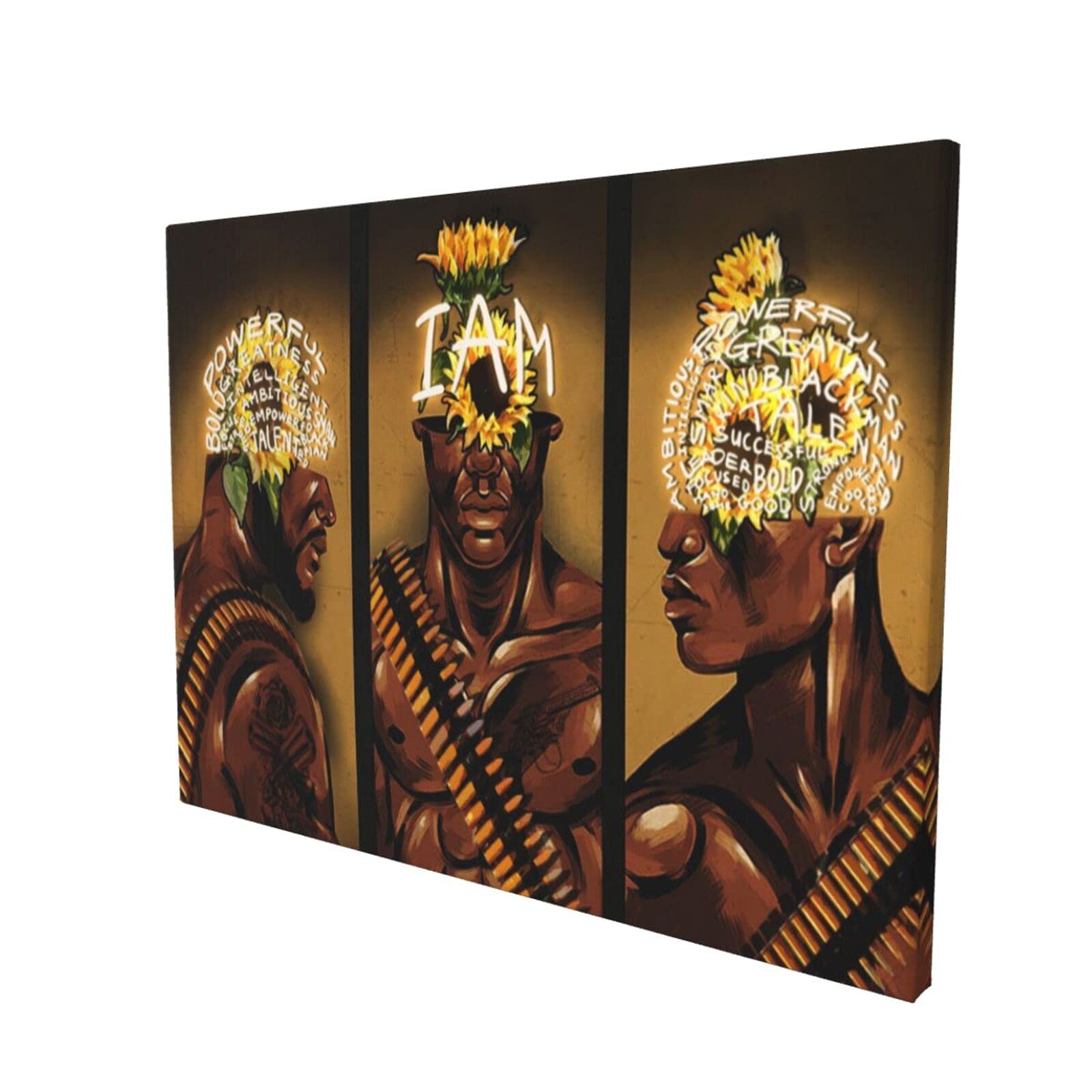 Drawpro Black Wall Art for Men - African American Quotes Framed Picture, Modern Home Decor (12x16 Inch) | Ready to Hang for Bedroom, Living Room & Bathroom | Inspirational Wall Art for Offices & Gyms