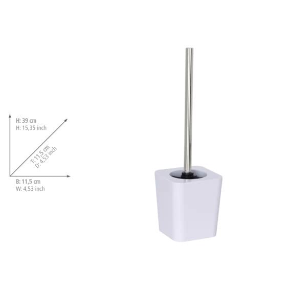 Wenko White Polystyrene Candy Toilet Brush Set - Modern Bathroom Cleaning Tool for Home, Hotel & Office Use