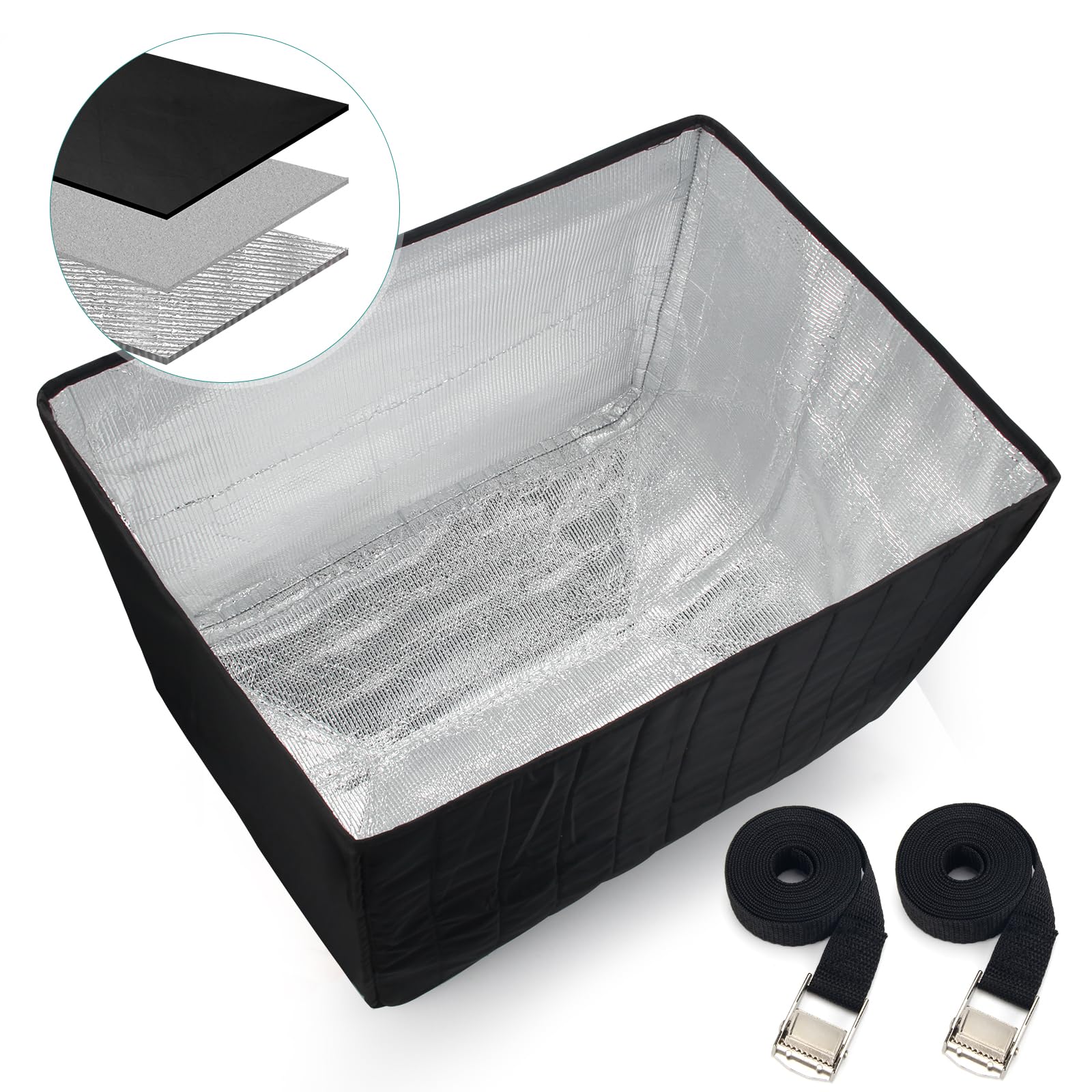 Winter Window Air Conditioner Cover - Waterproof & Freeze Protection for Outdoor AC Units, 3-Layer Insulated Cover (17W x 12D x 13H, Black) - Perfect for Home, Apartment & RV Use in Cold Weather