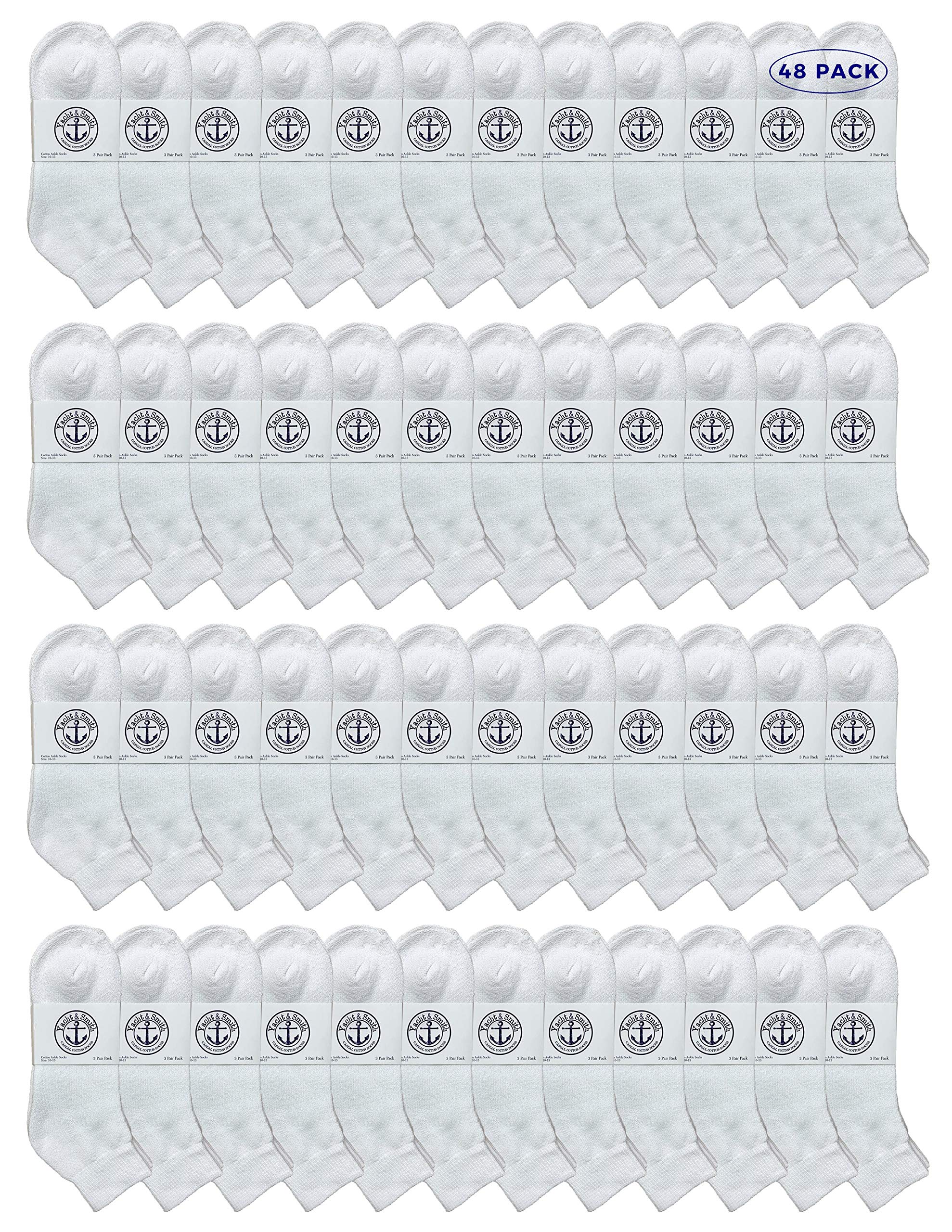 **Yacht & Smith Men's Cotton Athletic Socks Bulk Pack (Size 10-13) – Breathable Mid Ankle Sports Socks for Running, Gym & Casual Wear**