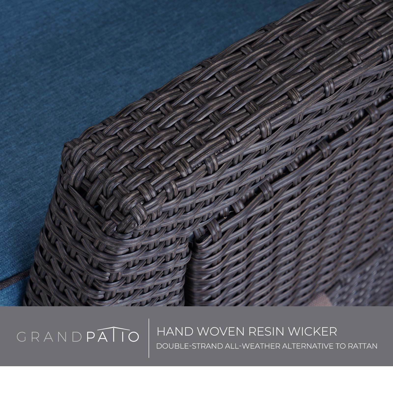 Premium Outdoor Recliner Chair - 150° Adjustable Lay Flat Patio Lounge Chair with Flip-Up Side Table, Weather-Resistant Wicker Design in Peacock Blue - Perfect for Poolside, Backyard Relaxation, Sunbathing & Outdoor Living Spaces | Ideal for Beach, Garden, Deck, and Patio Lounging