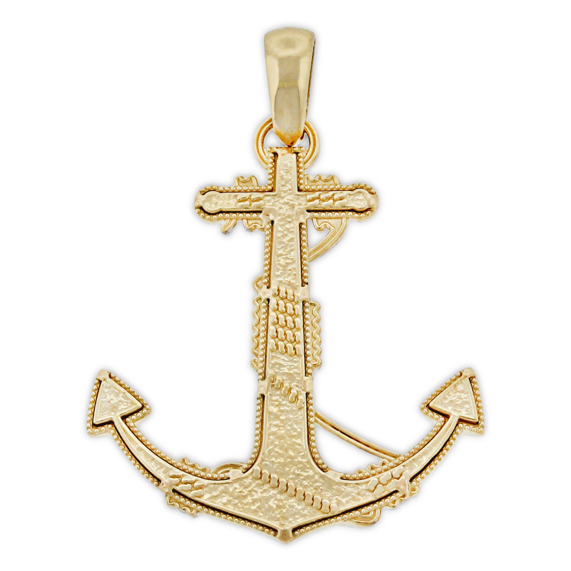 10K Solid Gold Large Anchor Pendant Necklace - Nautical Jewelry for Men & Women - Perfect for Beach Parties, Boat Trips and Marine-Themed Gifts