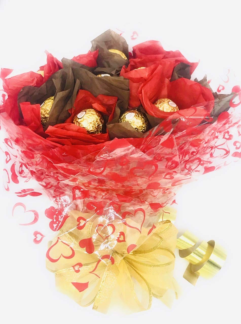 Premium Gourmet Hazelnut Milk Chocolates - 24 Count Luxury Chocolate Gift Box with Edible Red Roses | Valentine's Day, Anniversary, Birthday Gift for Her/Him | Romantic Present, Corporate Gift, Wedding Favors