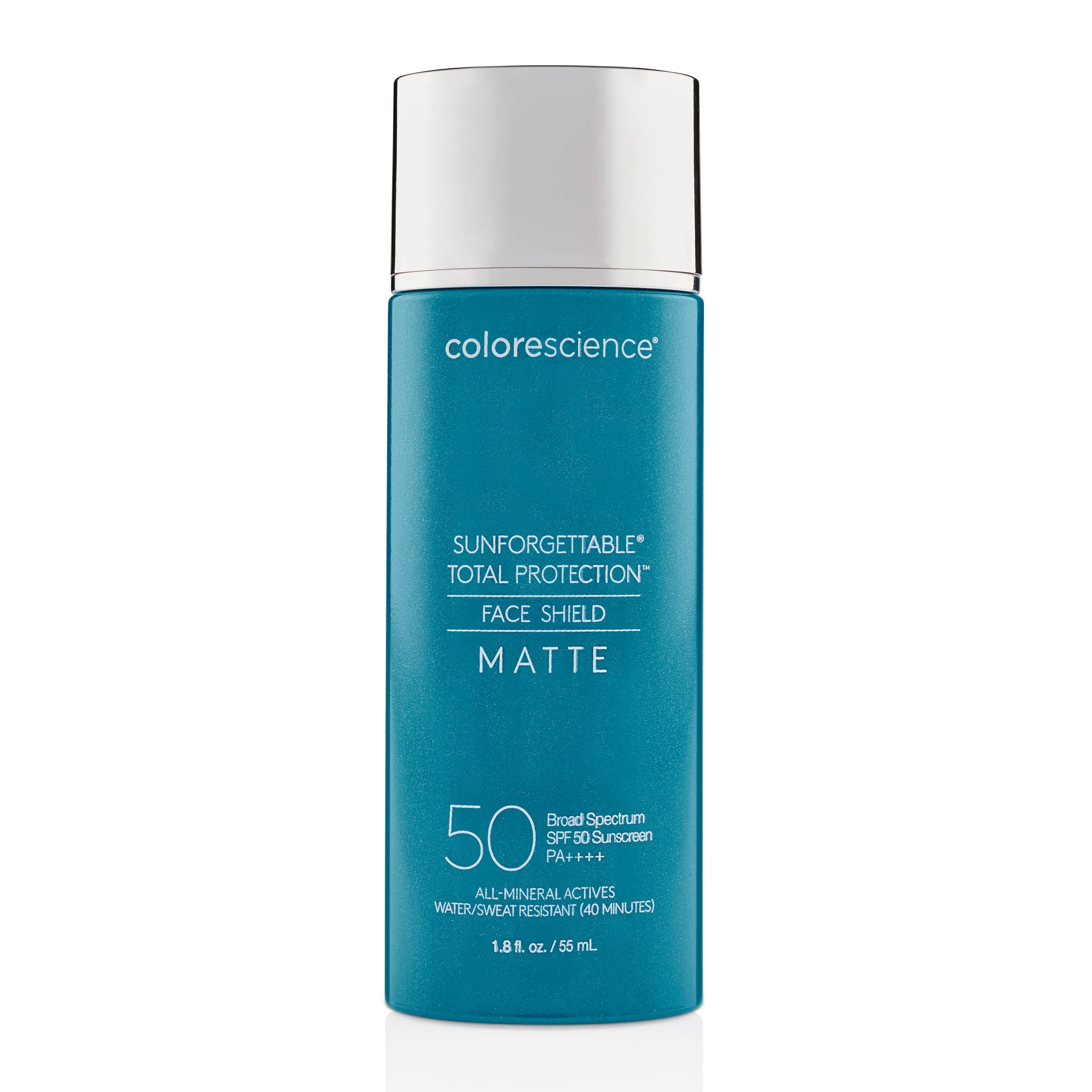 Colorescience Sunforgettable Total Protection Face Shield Matte SPF 50 PA+++ | Mineral Sunscreen for Sensitive Skin | Oil-Free, Non-Greasy Formula | Perfect for Daily Wear, Outdoor Activities & Travel
