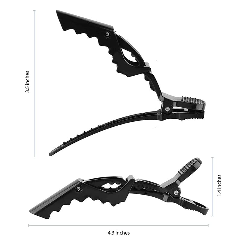 6 Pcs Professional Alligator Hair Clips Set - Wide Teeth & Double-Hinged Salon Crocodile Clips for Styling, Sectioning, and Hair Extensions - Perfect for Salons, Home Hairdressing, and DIY Hairstyles