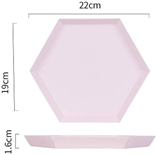 QTQHOME Geometric Stainless Steel Fruit Bowl Set - Hexagon Fruit Plate & Basket for Kitchen, Dining Table, Party Serving (Yellow)