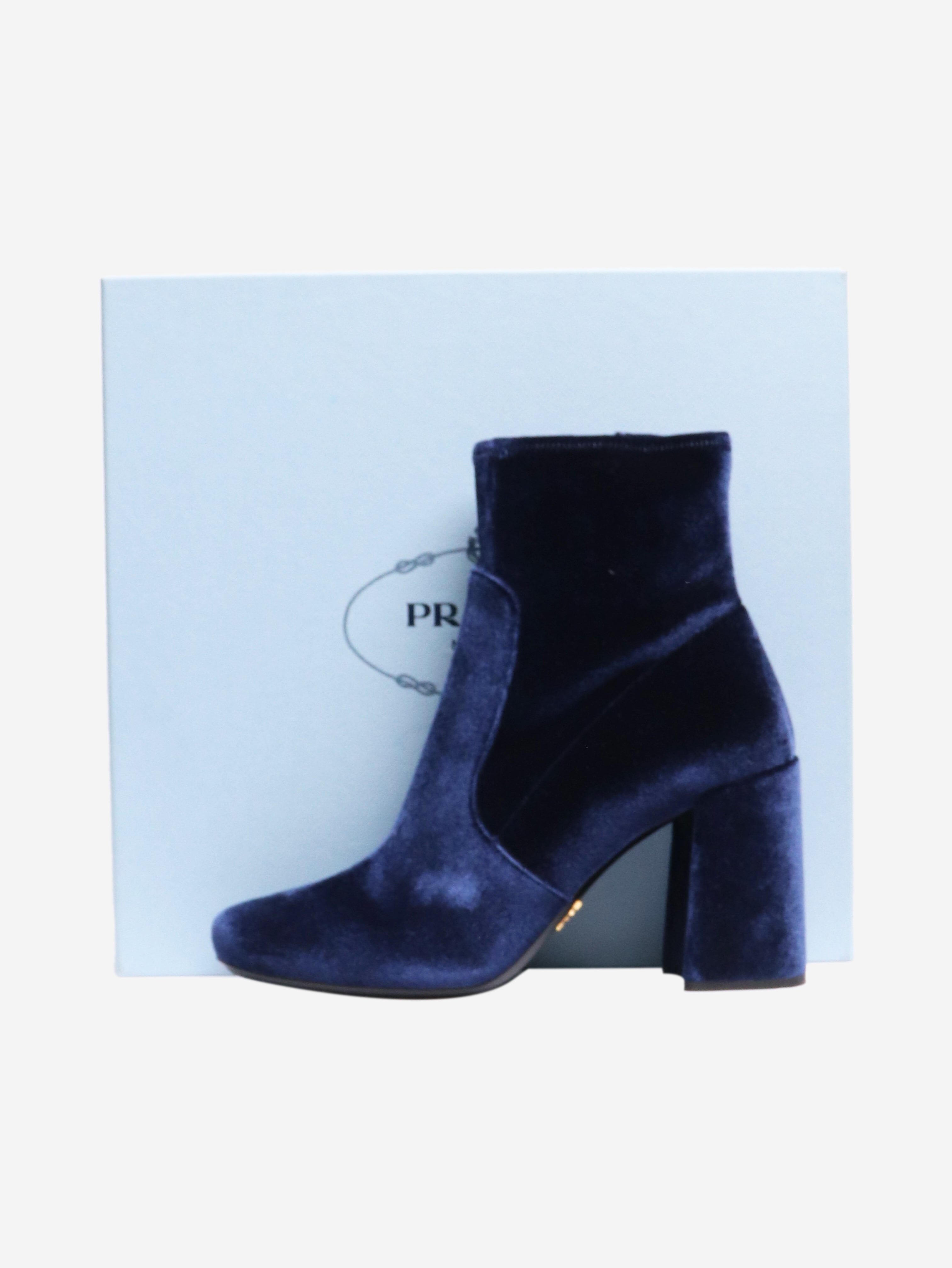Blue Stretch Suede Ankle Boots Women's Size EU 40 (US 9) - Comfortable & Stylish for Fall & Winter Fashion, Office Wear & Casual Outings