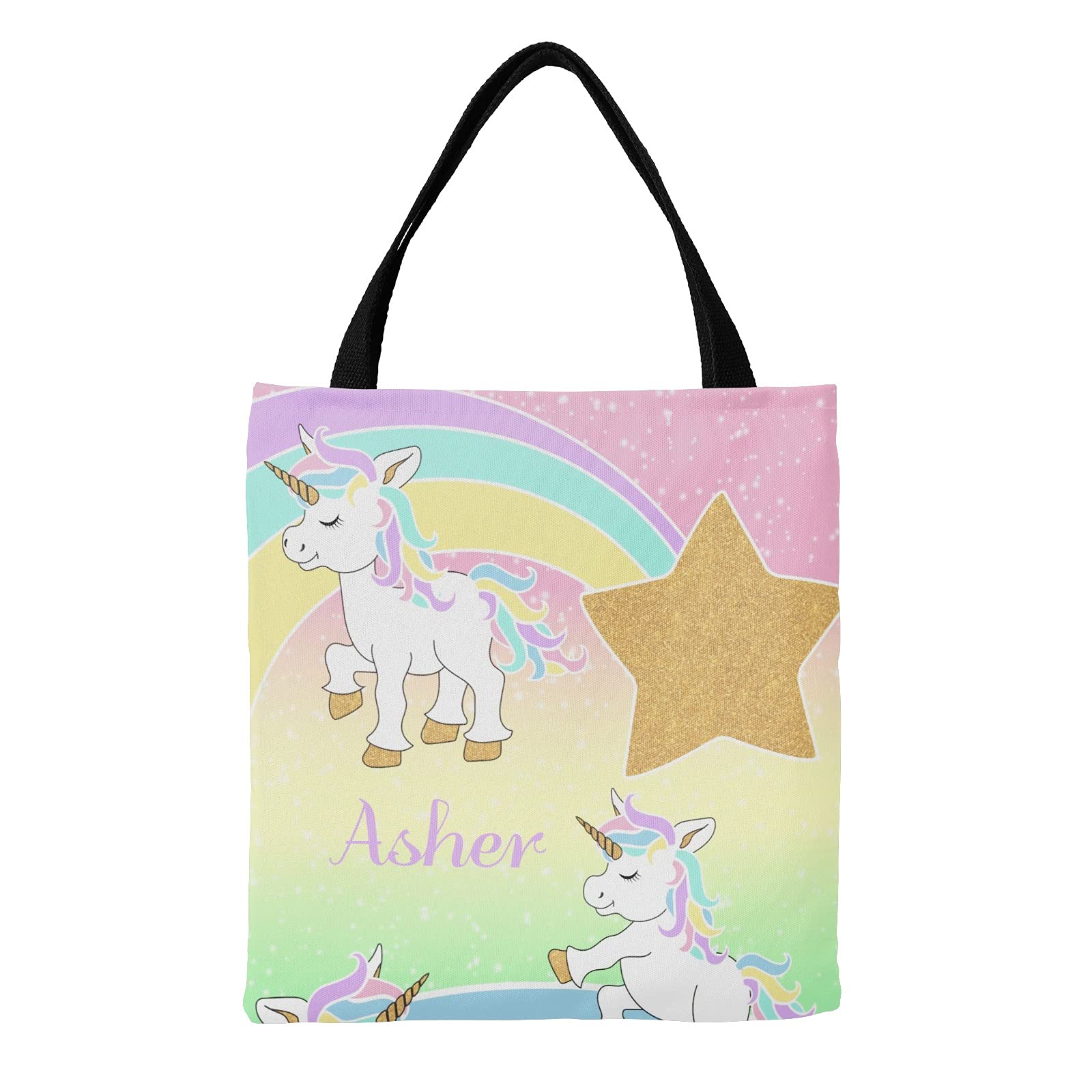 Deer Floral Pink Personalized Canvas Tote Bags for Women & Kids - Reusable Shopping Bags, Travel Tote, School Handbag Gift - Perfect for Groceries, Beach Trips & Daily Use