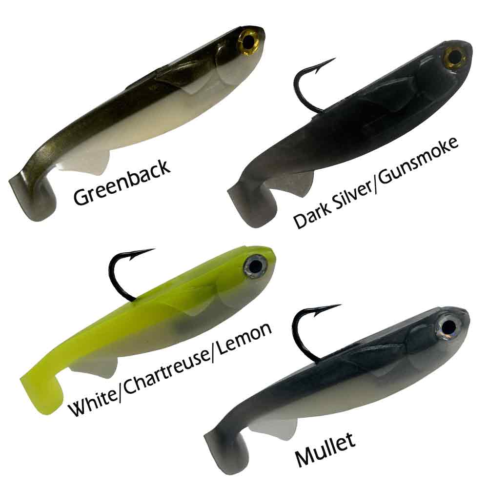 R&R Tackle 6-Pack 1OZ Soft Plastic Line Through Swim Bait Lure - Premium Bass Fishing Lures for Freshwater & Saltwater - Perfect for Trout, Walleye, and Pike Fishing