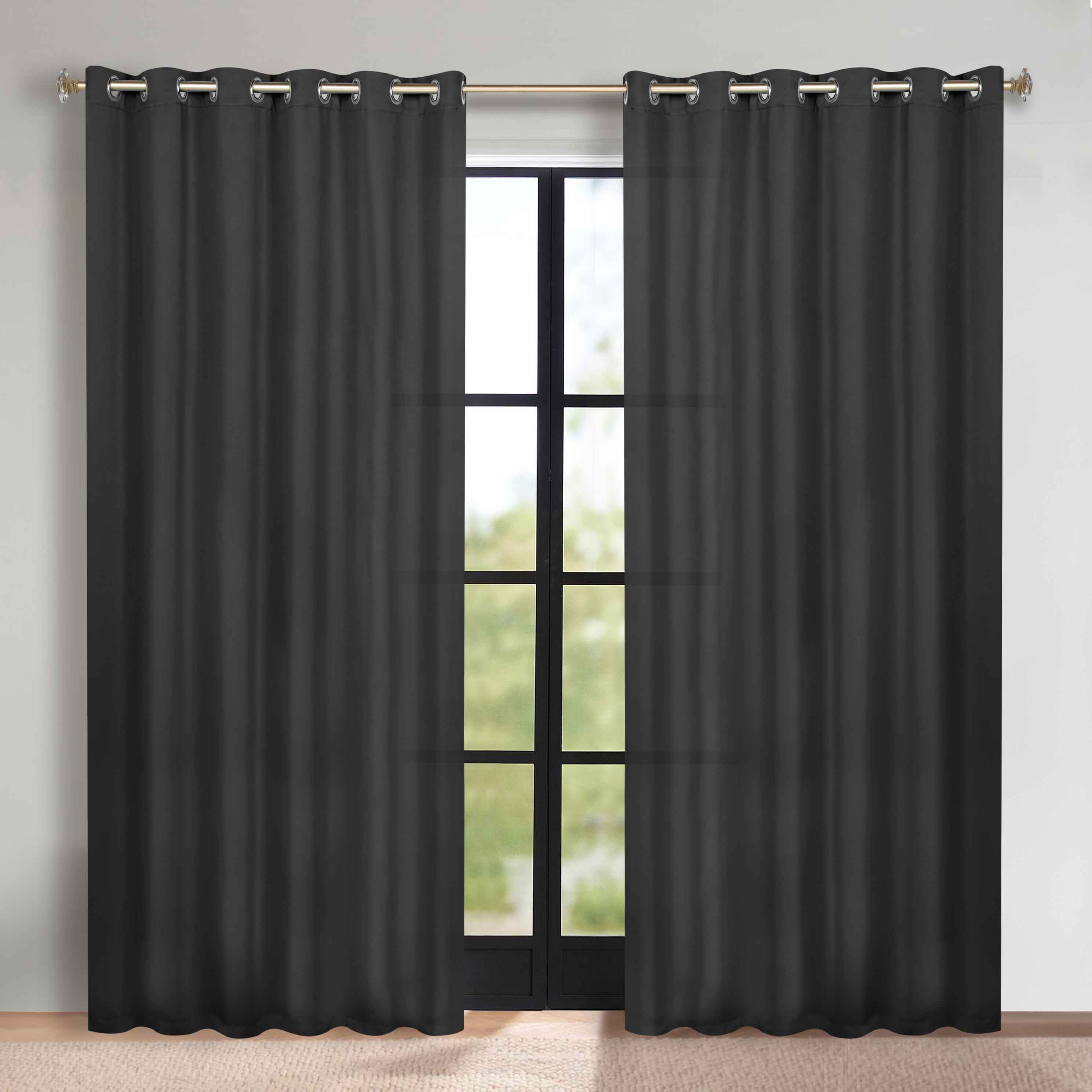 Classic Modern Solid Blackout Curtain Panels - Set of 2 for Bedroom & Living Room - Light Blocking Thermal Insulated Window Drapes for Home Decor