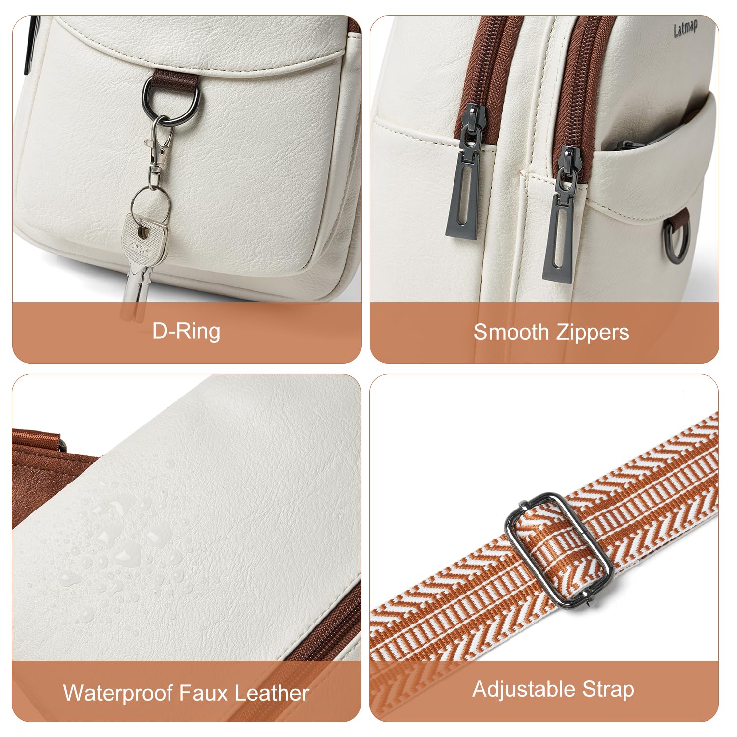 7L Anti-Theft Sling Bag for Women & Men - Crossbody Chest Belt Bag, Small Travel Backpack, Faux Leather Daypack Purse - Perfect for Hiking, Commuting & Daily Use