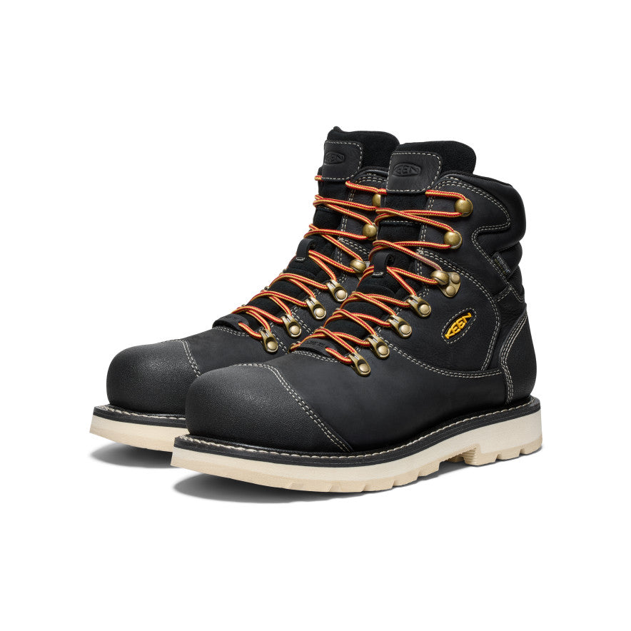 Men's Cincinnati+ 6 Waterproof 90° Heel Work Boot with Carbon Toe - Black/Sandshell | Durable Safety Boots for Construction, Outdoor Work & Heavy Duty Jobs