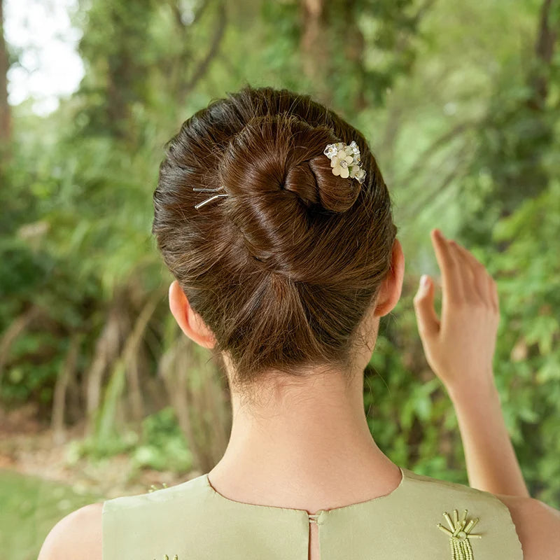 Elegant Jasmine Hair Stick for Women - Handmade Floral Hair Pin for Updos, Buns & Braids - Perfect for Weddings, Parties & Everyday Styling