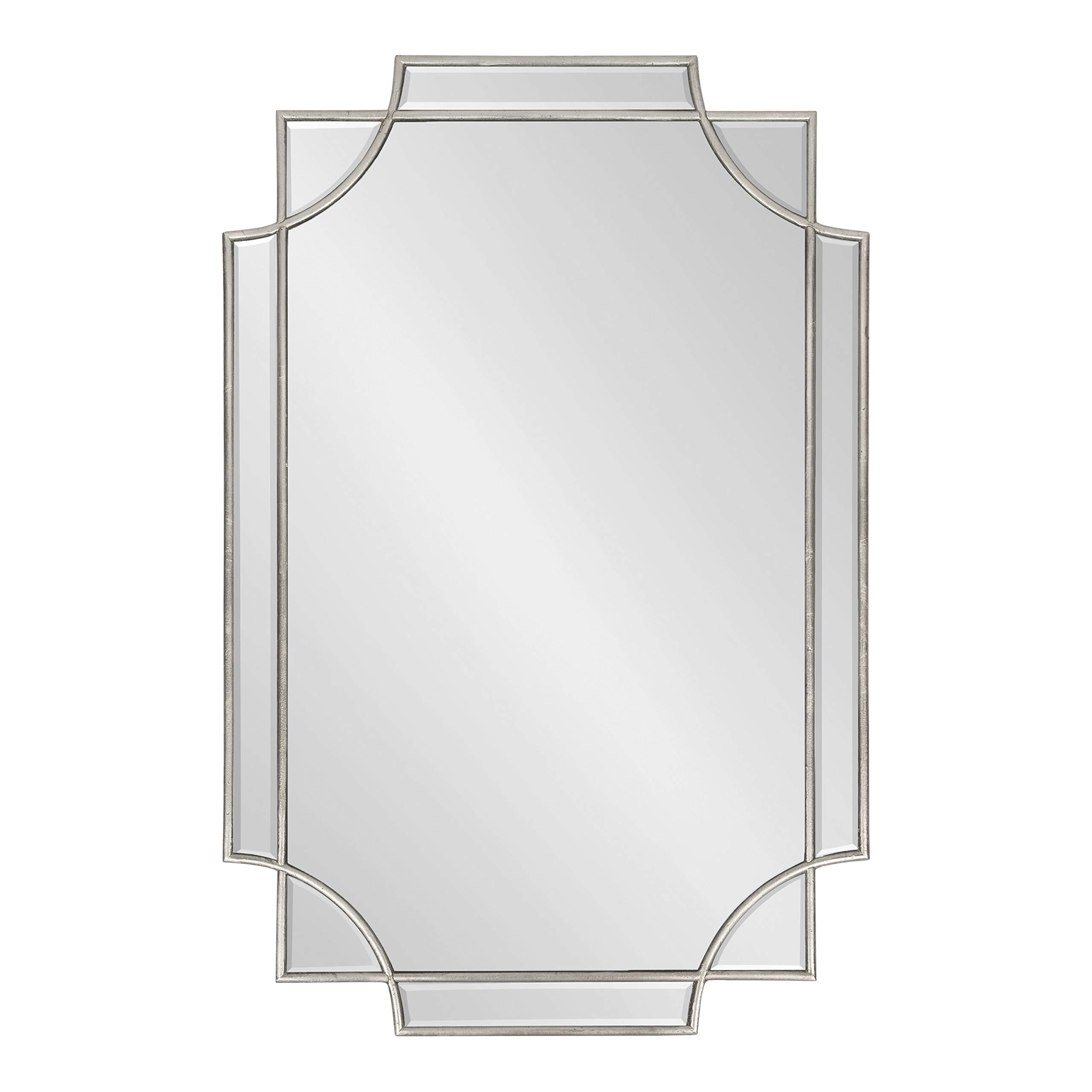 Kate and Laurel Minuette Glam Wall Mirror - 24x36 Inches Silver Traditional Boho Decor - Perfect for Living Room, Bedroom & Entryway Decor