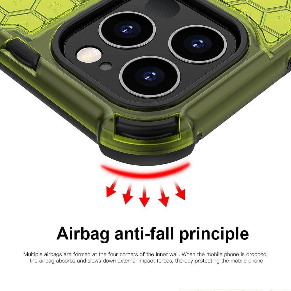 Durable Honeycomb Shockproof Case for iPhone 12 - Slim Protective Phone Cover with Anti-Slip Grip | Perfect for Outdoor Activities, Work & Daily Use