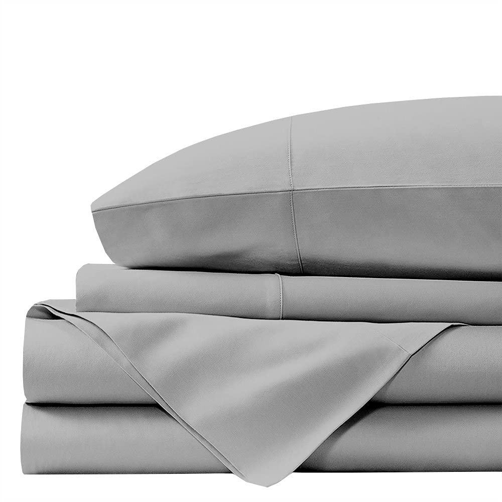 Split King Sheets for Adjustable Beds - 100% Cotton 5-Piece Sheet Set with Deep Pockets (Light Grey) | Ultra Soft & Breathable Bedding for Adjustable Mattresses | Perfect for Sleep Comfort & Temperature Regulation