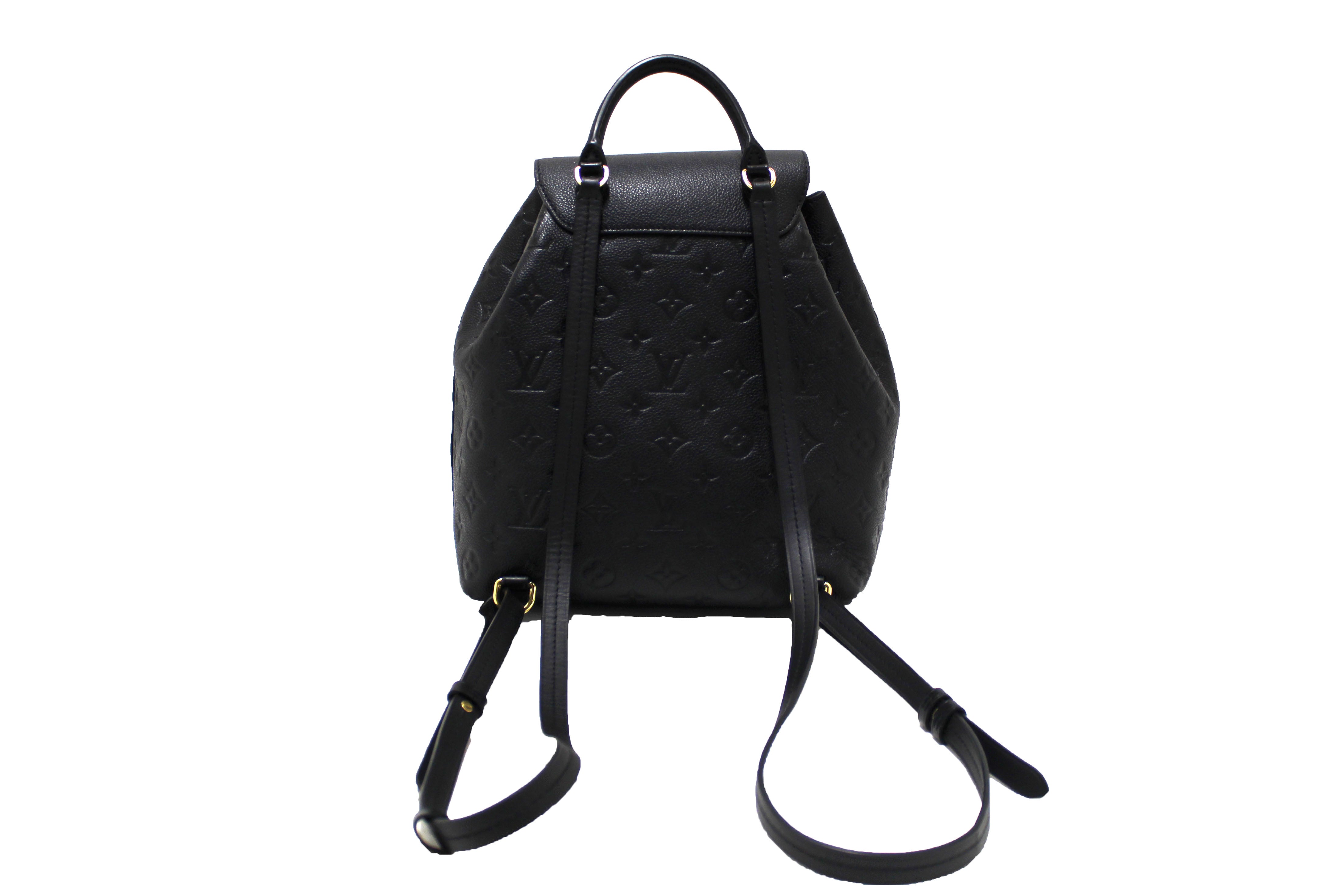 Authentic Louis Vuitton Black Monogram Empreinte Montsouris Backpack - Luxury Designer Backpack for Women, Travel & Everyday Use