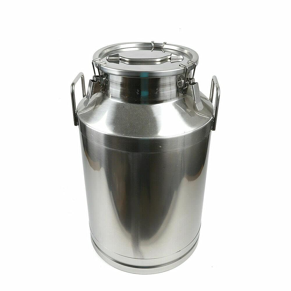 304 Stainless Steel Milk Can with Sealed Lid - 60L (15.85 Gallon) Food Grade Storage Container for Milk, Wine & Beverages - Perfect for Dairy Farms, Wineries & Home Brewing