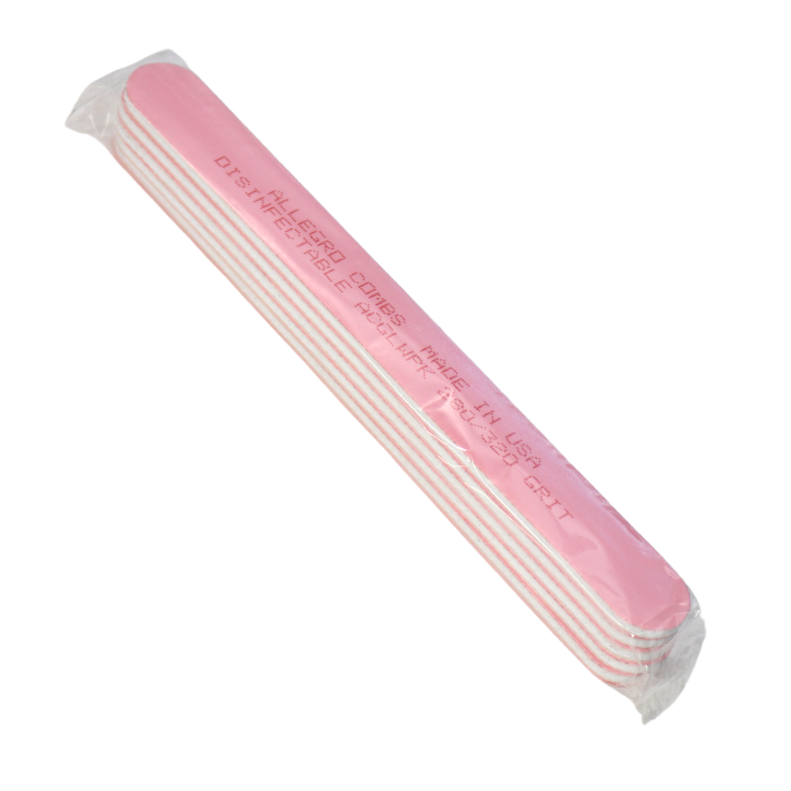 Allegro Combs Cushioned Nail Files - 280/320 Grit Emery Boards - 5 Pack for Professional Manicure & Pedicure at Home or Salon