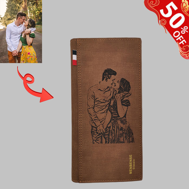 Custom Photo Wallet Trifold Long Style - Personalized Christmas Gift for Men & Women - Perfect for Family Photos, Travel & Special Occasions