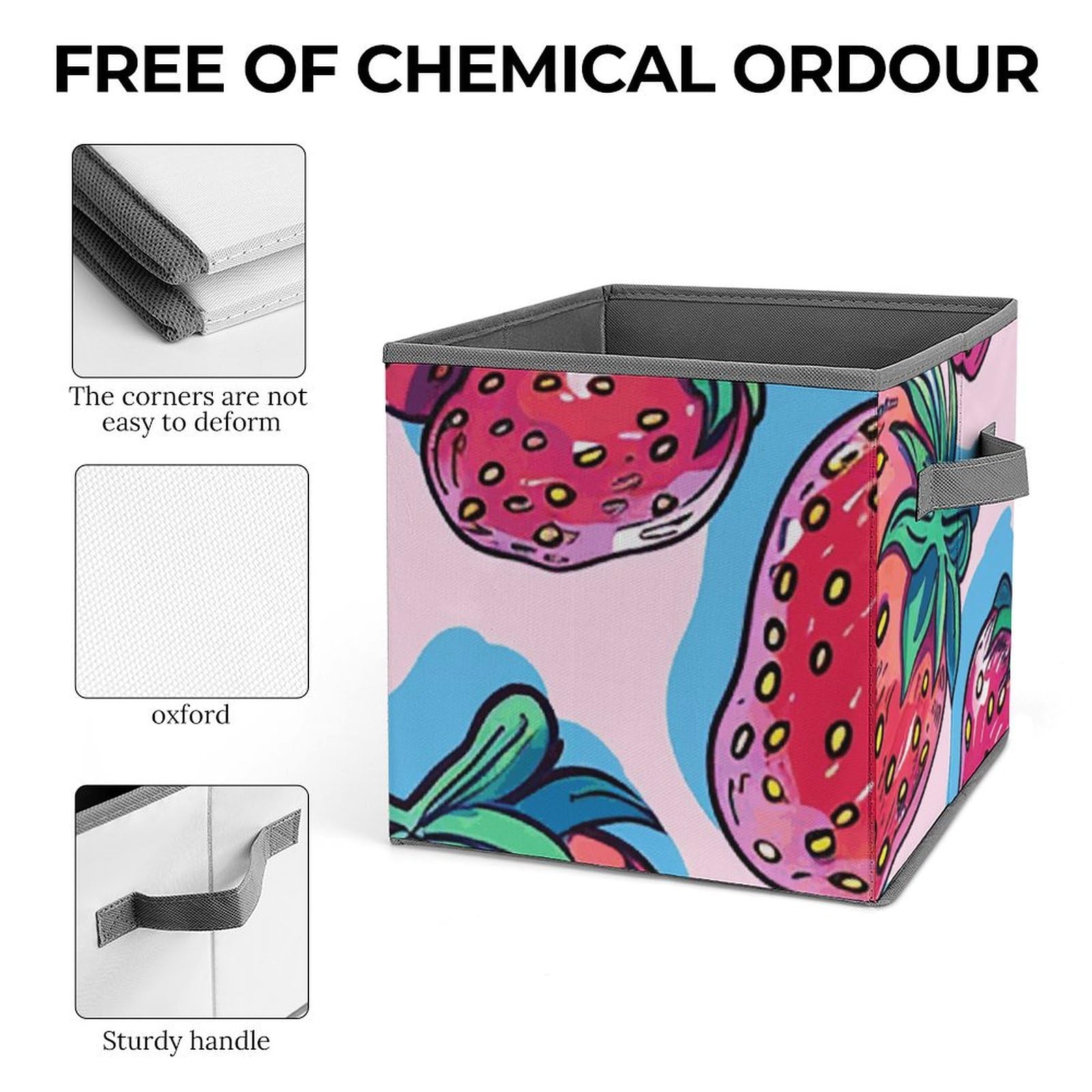 Collapsible Strawberry Storage Bins with Handles - Organize Home & Office