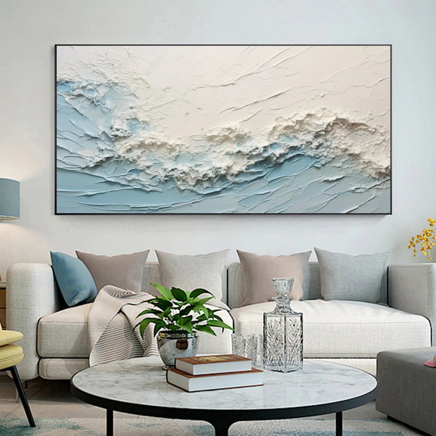 Ocean And Sky Painting #OS 252 - Stunning Coastal Wall Art for Beach House Decor & Living Room Aesthetic