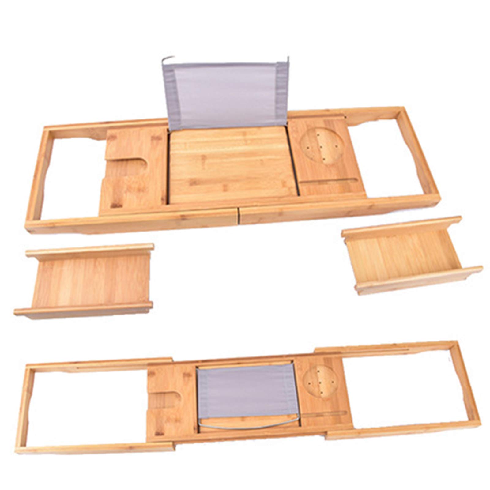 Premium Adjustable Bamboo Bathtub Tray - Extendable Spa Caddy with Non-Slip Design for Books, Wine & Bath Essentials | Relaxing Bath Accessories for Luxury Home Spa Experience