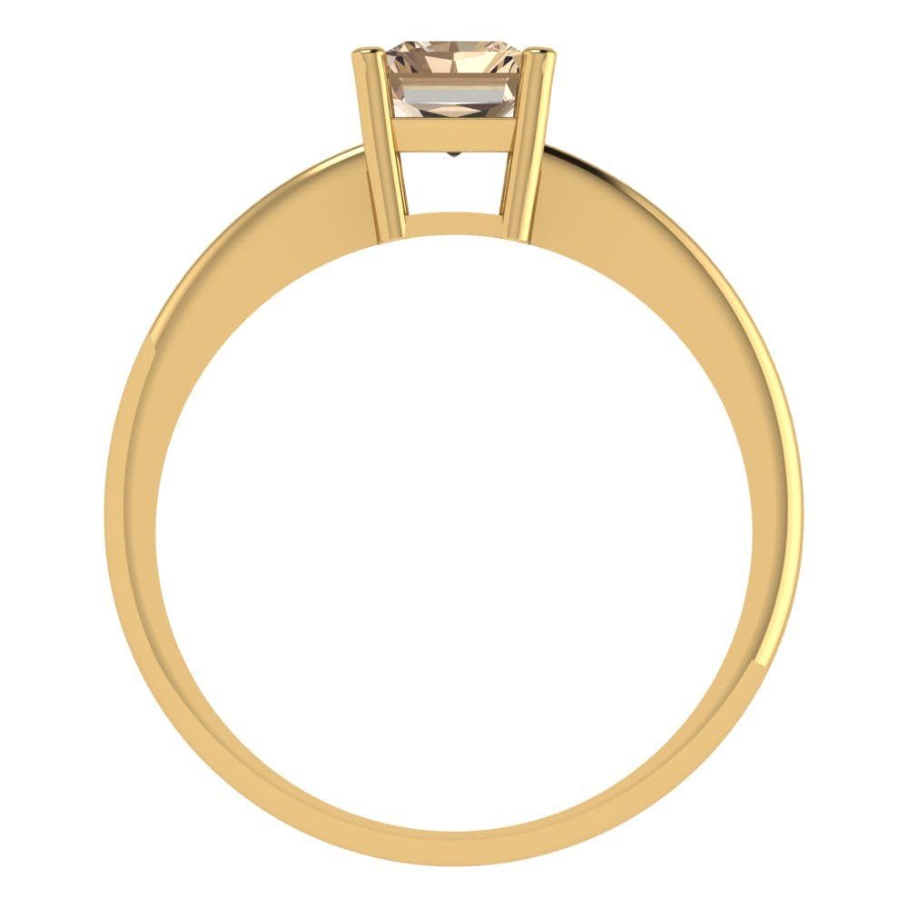 1.0 ct Radiant Cut Yellow Moissanite Engagement Ring - 14k Yellow Gold Solitaire Wedding Band for Women | Anniversary, Proposal, Bridal Jewelry Gift