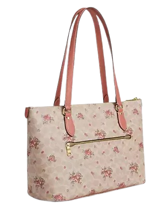 Coach Signature Canvas Floral Print Gallery Tote Bag - Perfect for Work, Travel & Everyday Use