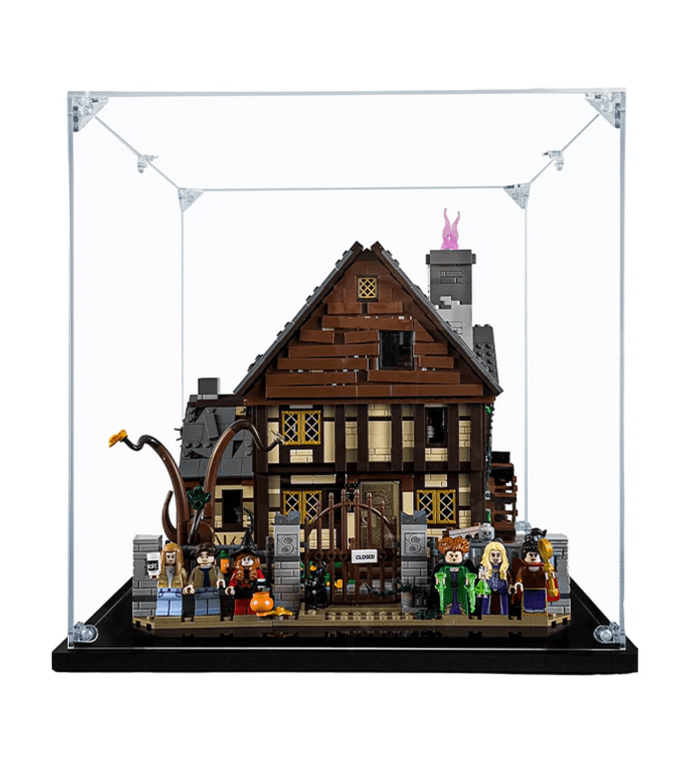 LEGO Ideas Disney Hocus Pocus Sanderson Sisters Cottage Display Case - Protective Showcase for Collectible LEGO Set - Perfect for Home Decor, Office Display & Gift for Disney Fans