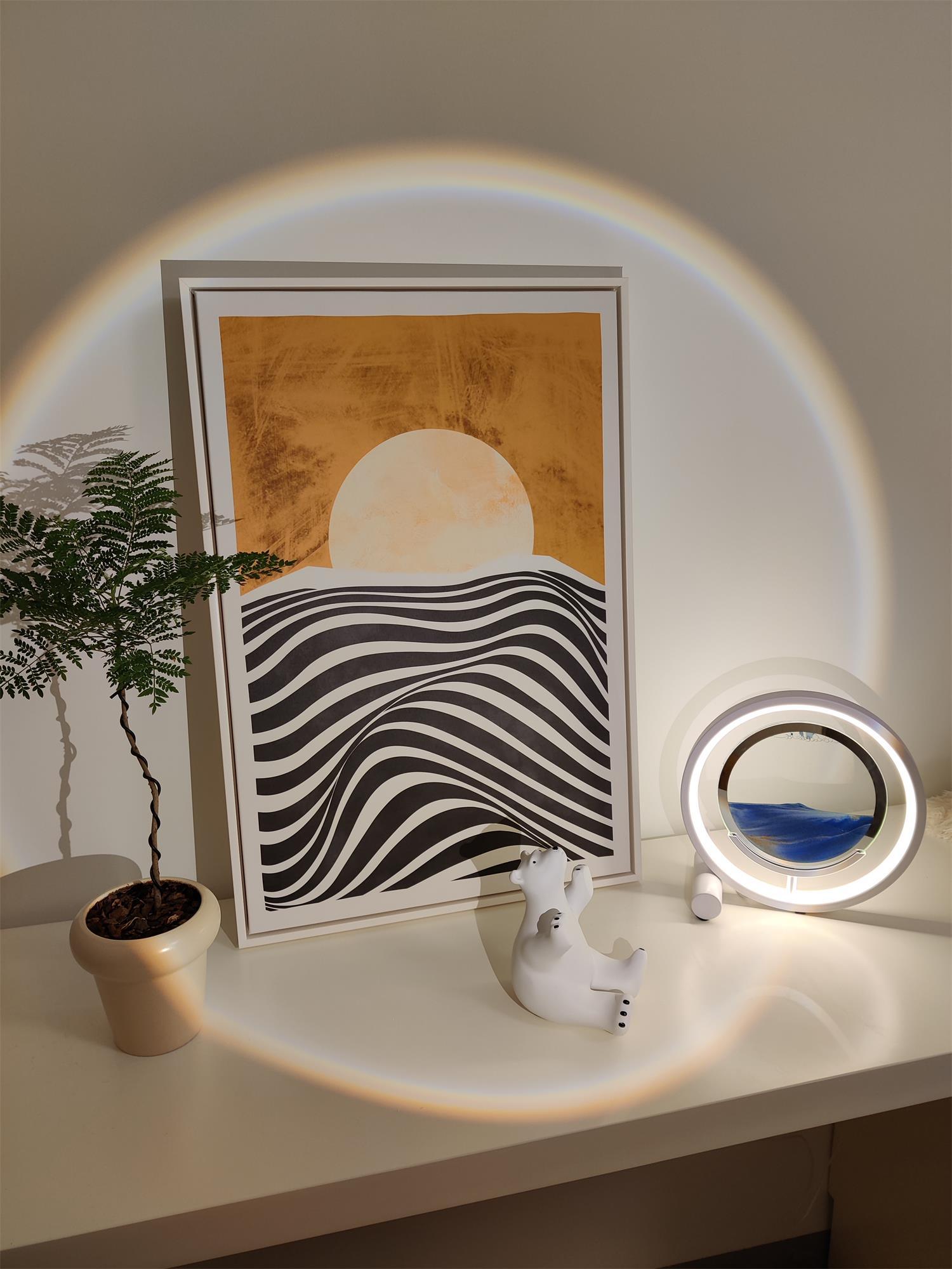 Relaxing Sand Table Lamp - Zen Meditation & Stress Relief Light for Home, Office, Bedroom - Perfect for Yoga, Therapy, and Night Light Use