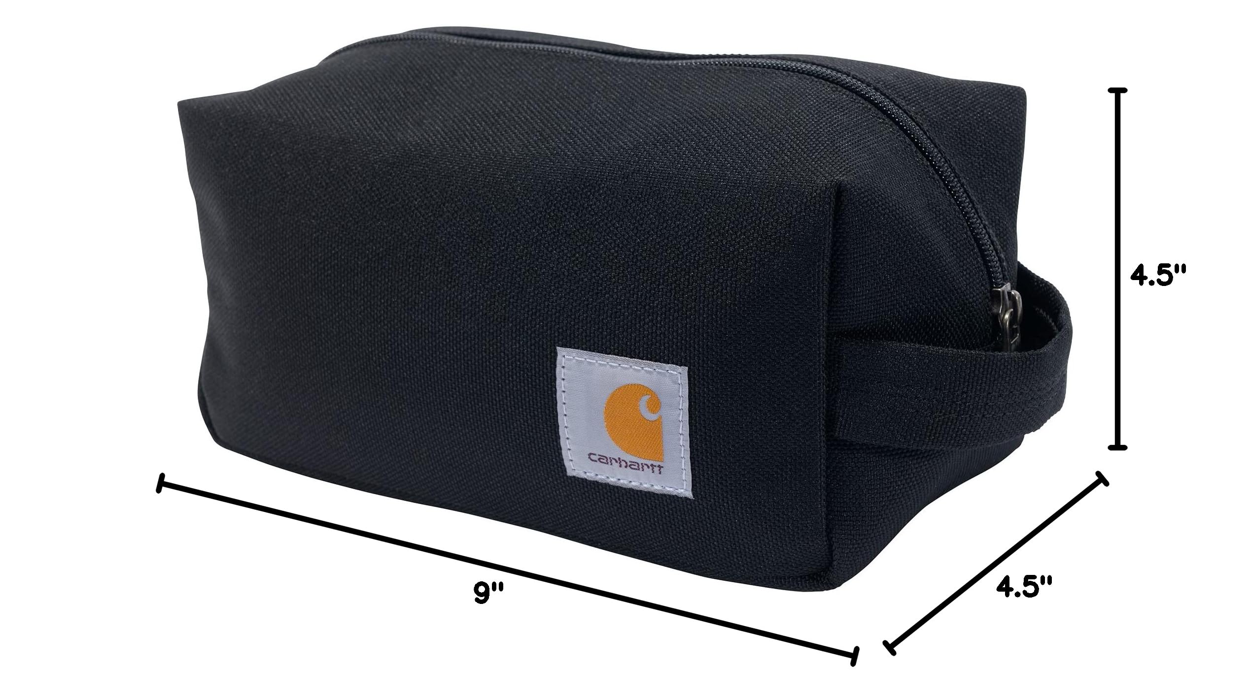 Carhartt Travel Toiletry Bag - Durable Water-Resistant Organizer for Men & Women - Black One Size - Perfect for Camping, Gym, Business Trips & Daily Use