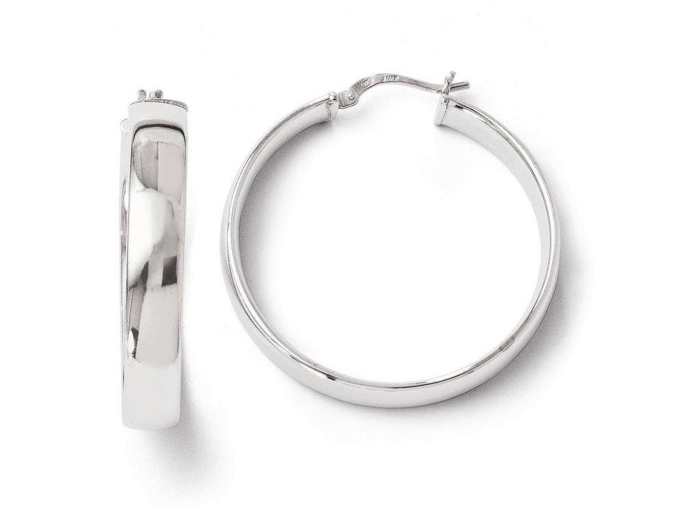 FJC Finejewelers Sterling Silver Polished Hinged Hoop Earrings for Women - Classic Elegant Circle Earrings for Everyday Wear & Special Occasions