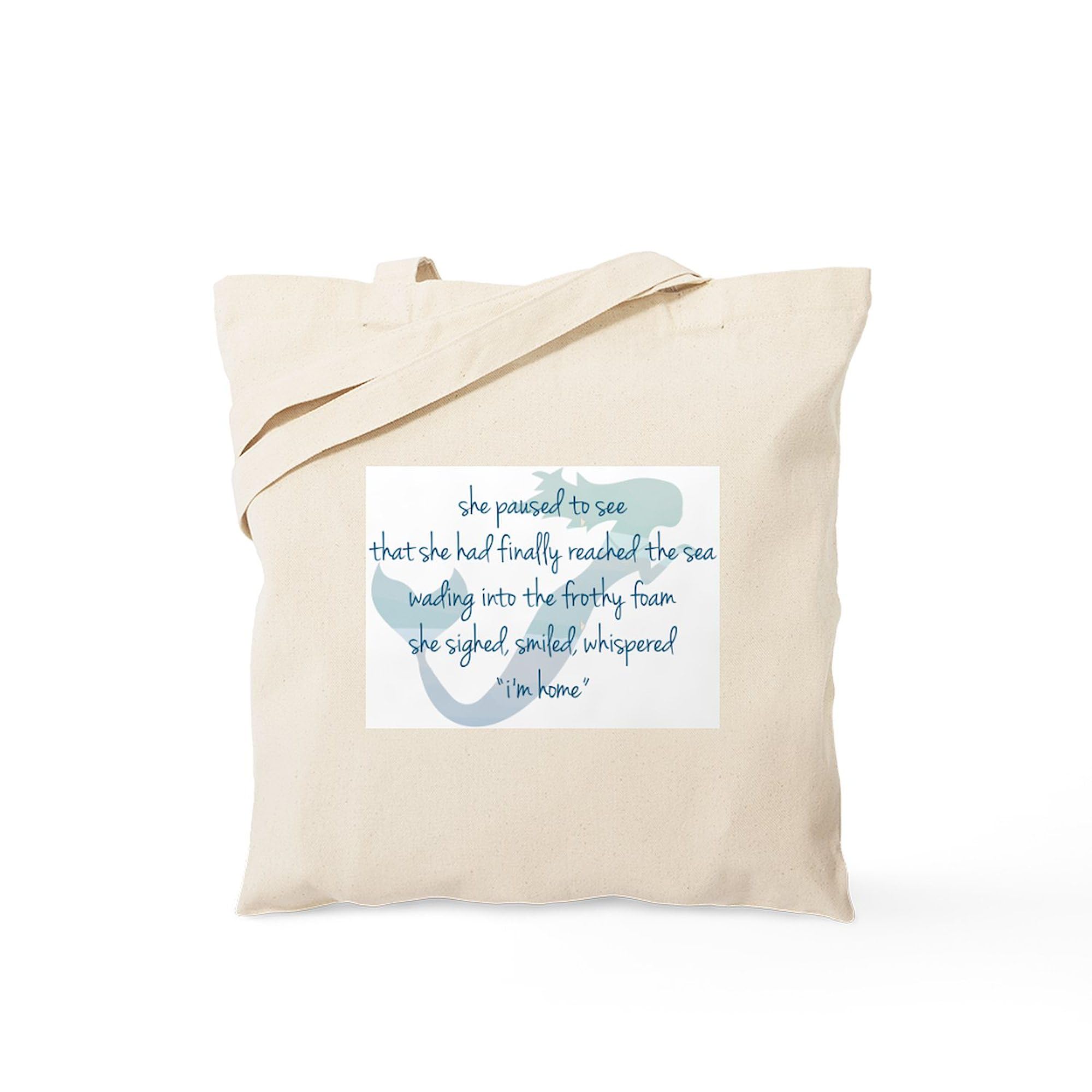 Mermaid Watercolor Tote Bag - Natural Canvas Reusable Shopping Bag for Beach, Grocery & Everyday Use | Eco-Friendly Cotton Tote