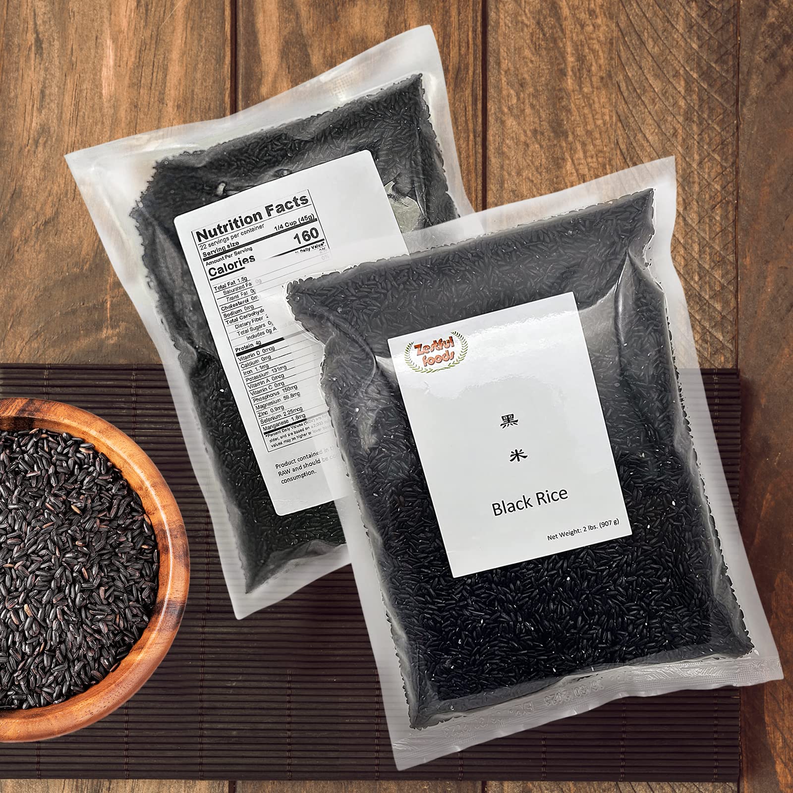 Organic Black Rice - Whole Grain Non-GMO High Fiber Low Sugar 2lb Pack | Healthy White Rice Alternative | Perfect for Buddha Bowls, Stir Fry & Meal Prep