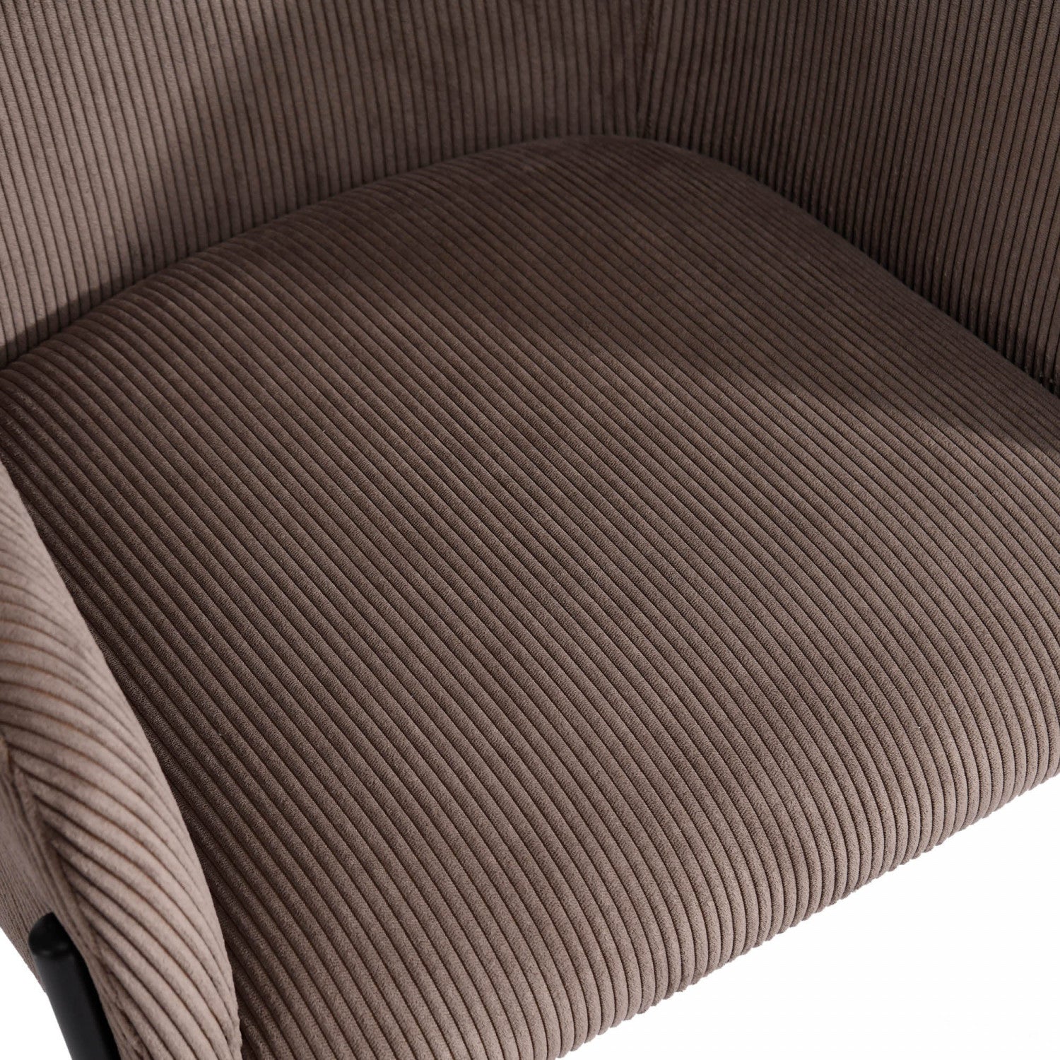 Celon Dining Chair - Corduroy Brown Upholstered Seat, Modern Kitchen & Dining Room Furniture for Home & Restaurant Use