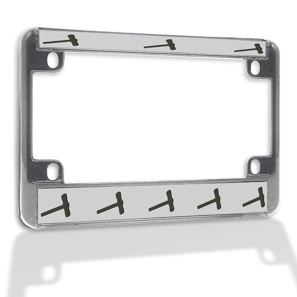 Premium Metal Insert Bike License Plate Frame - Weatherproof Motorcycle Accessories with Chrome Finish & 4-Hole Solid Mounting | Perfect for Harley, Cruiser, Touring Bikes & Outdoor Riding