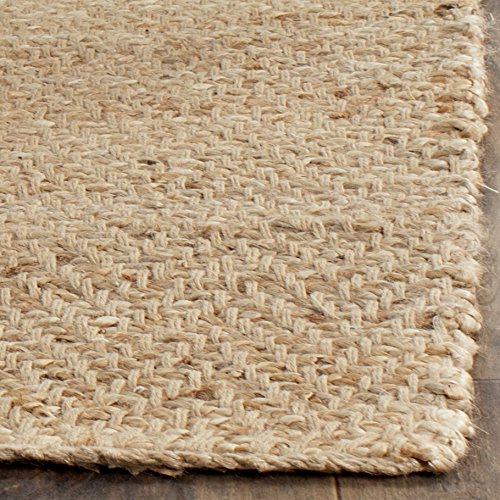 SAFAVIEH Handmade Jute Accent Rug 4' x 6' - Natural Fiber Farmhouse Style with Fringe, Durable for High Traffic Areas | Perfect for Entryway, Living Room, Bedroom & Home Decor (NF731A)